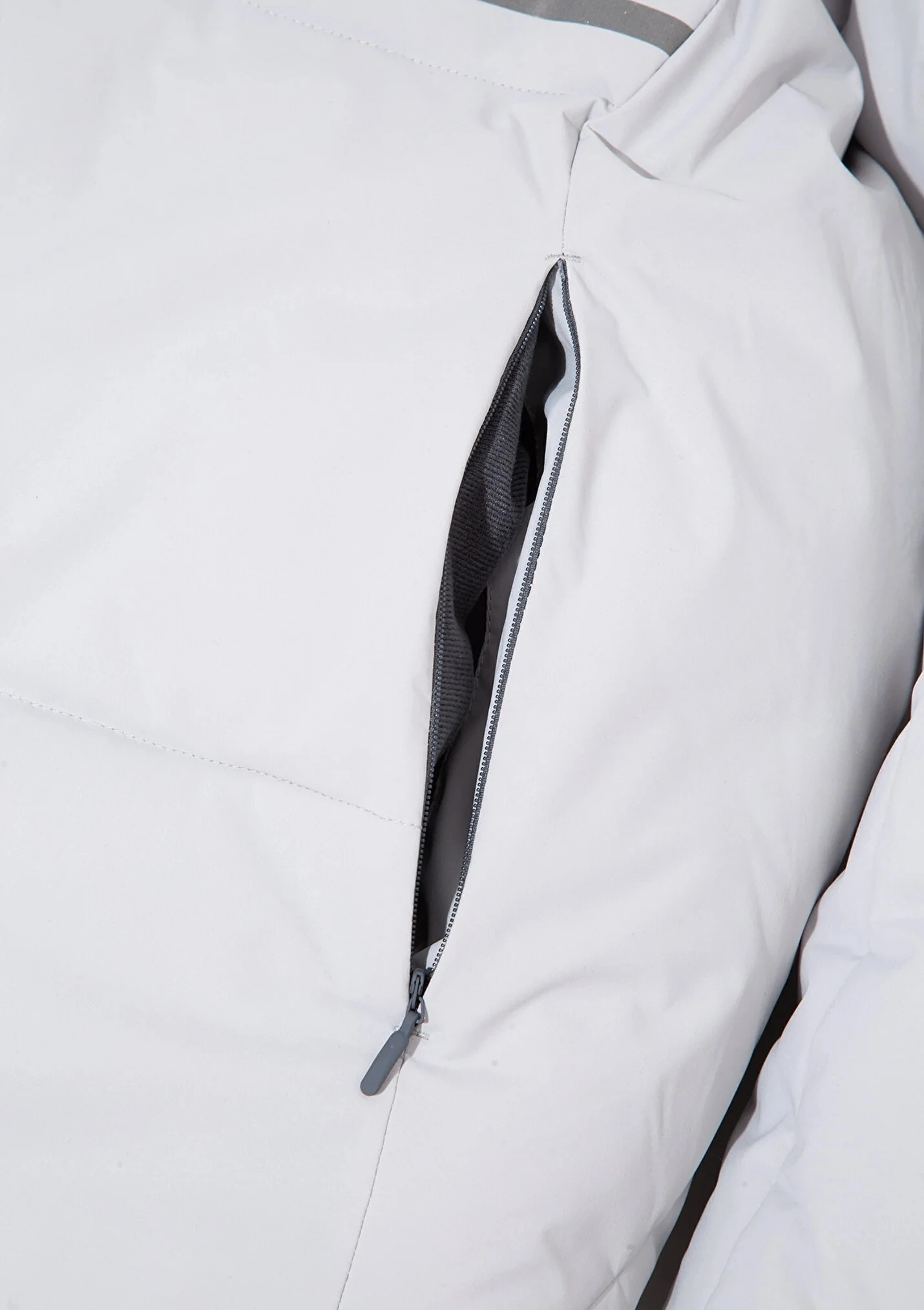 Kapüşonlu Su İtici Şişme Gri Erkek Mont