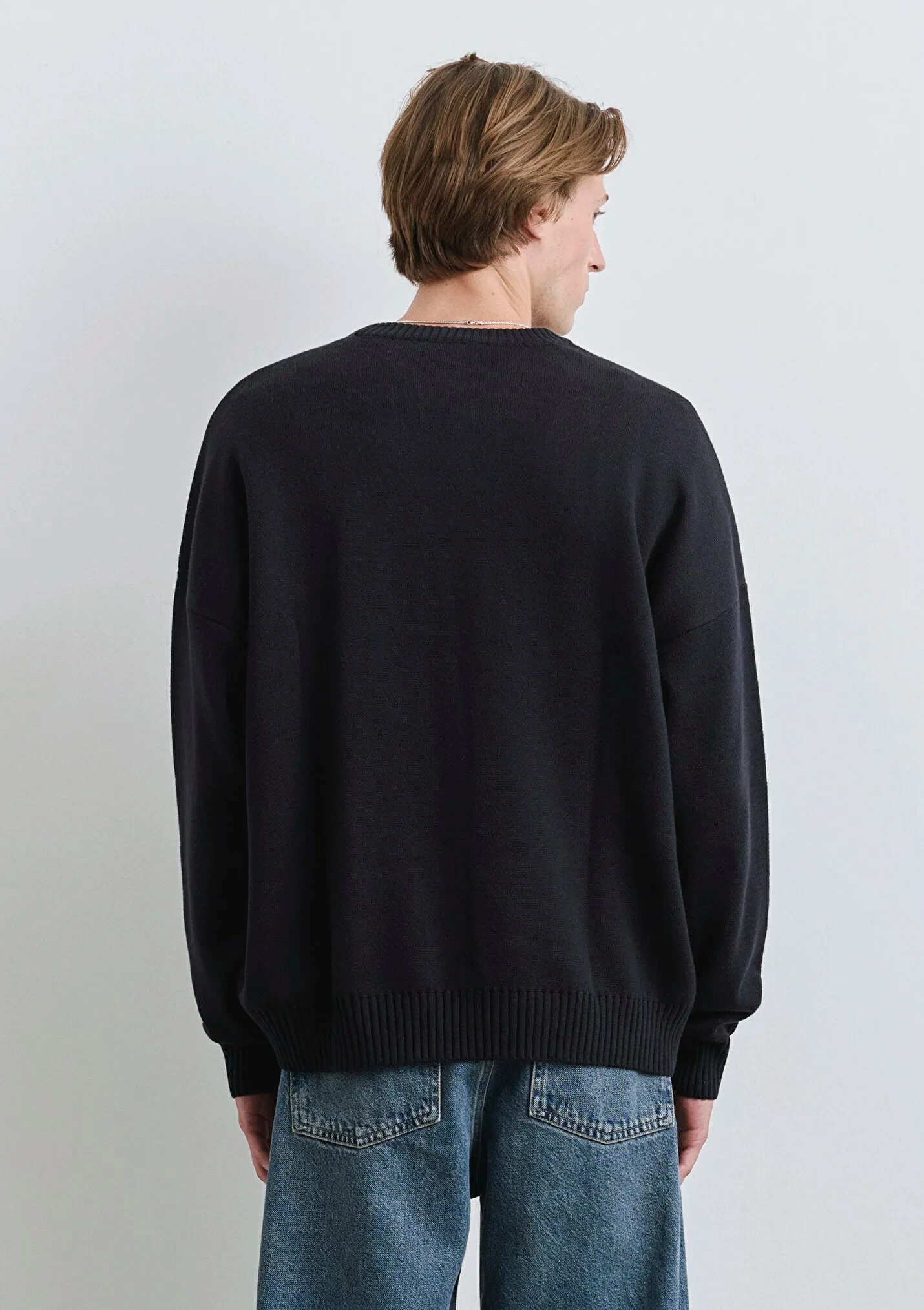 M Baskılı Lacivert Erkek Kazak