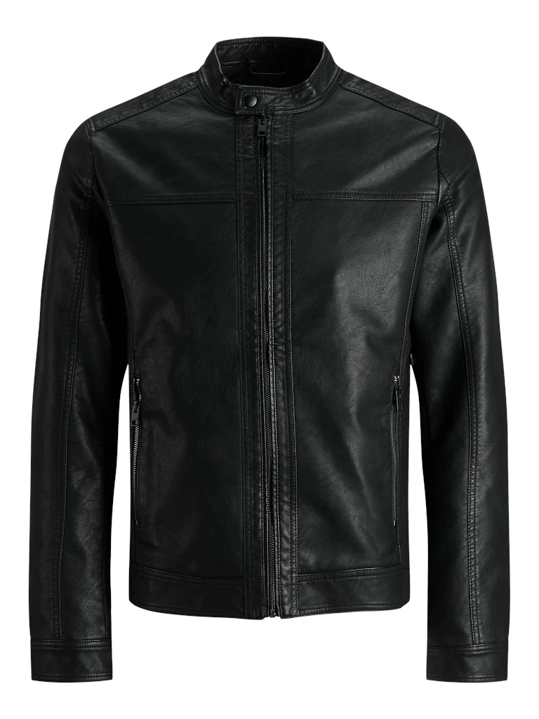 WARNER Erkek Siyah Suni Deri Ceket