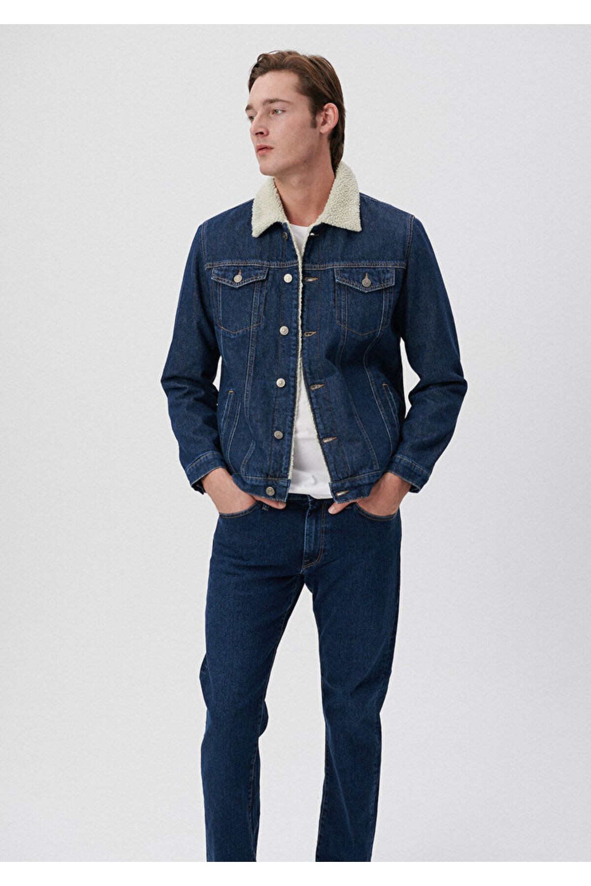 Mavi FRANK Rinse Sherpa Denim Ceket 0115285837
