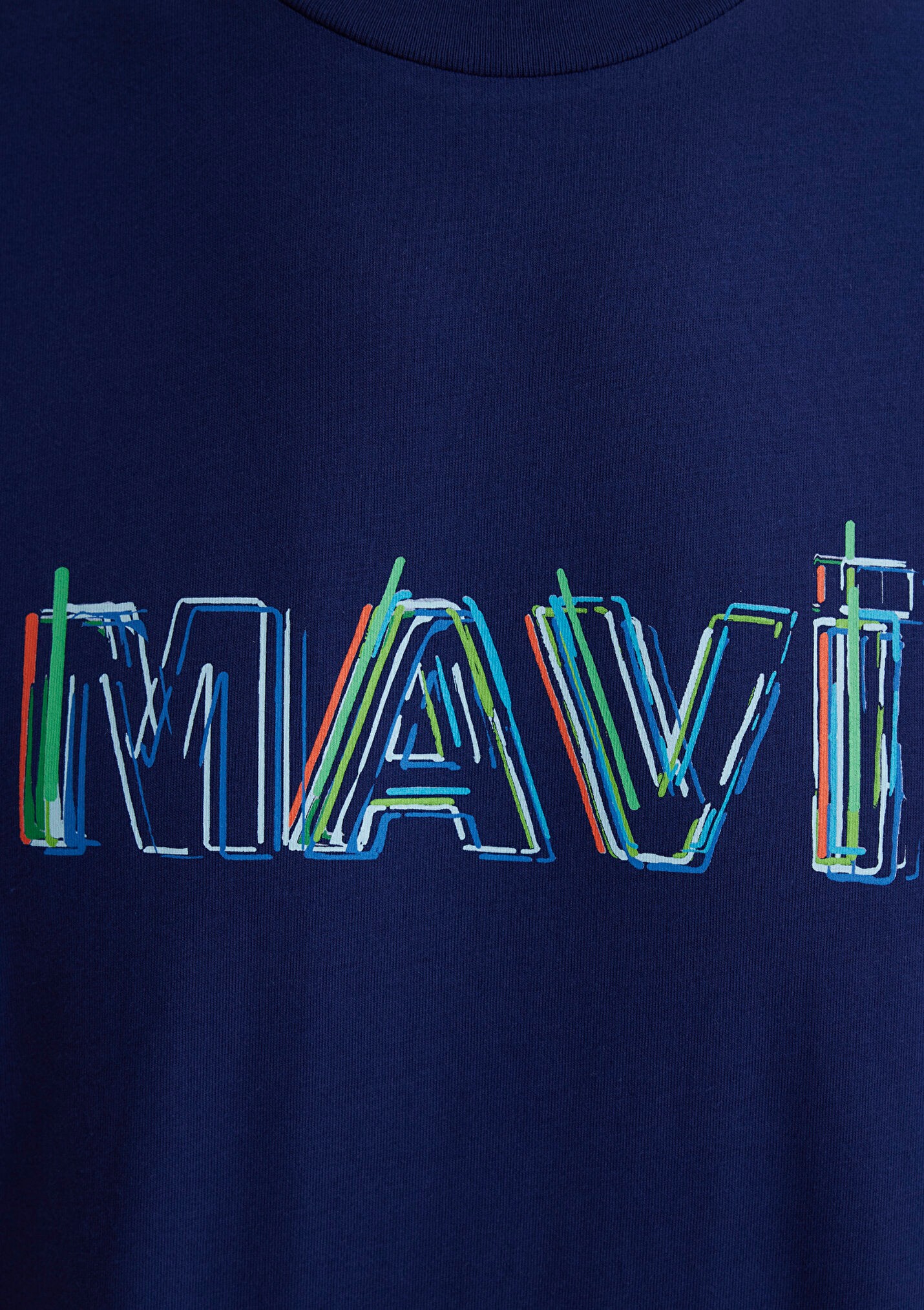 Mavi Baskılı Lacivert Erkek Tişört 0612587-70496