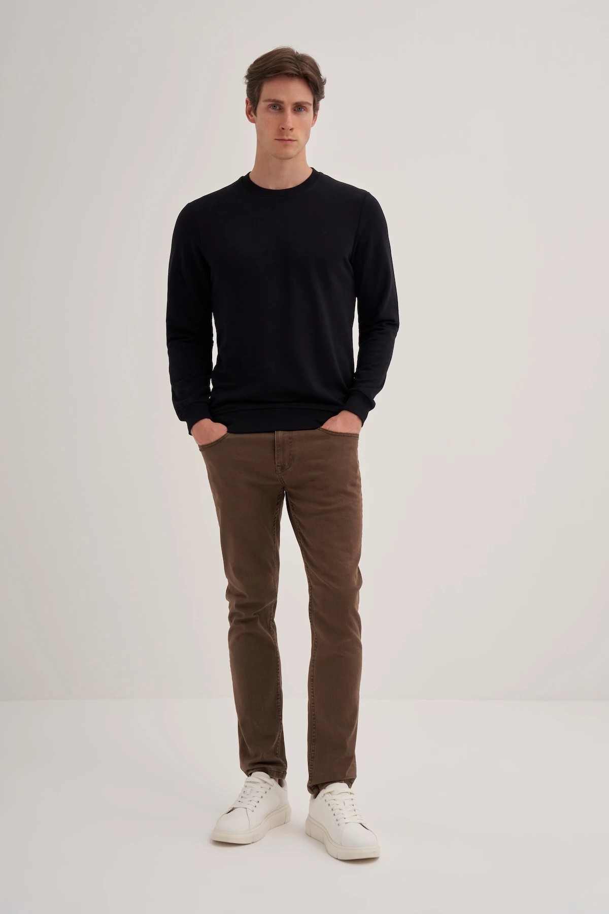 CAZ 56150 Siyah Bisiklet Yaka Erkek Sweatshirt