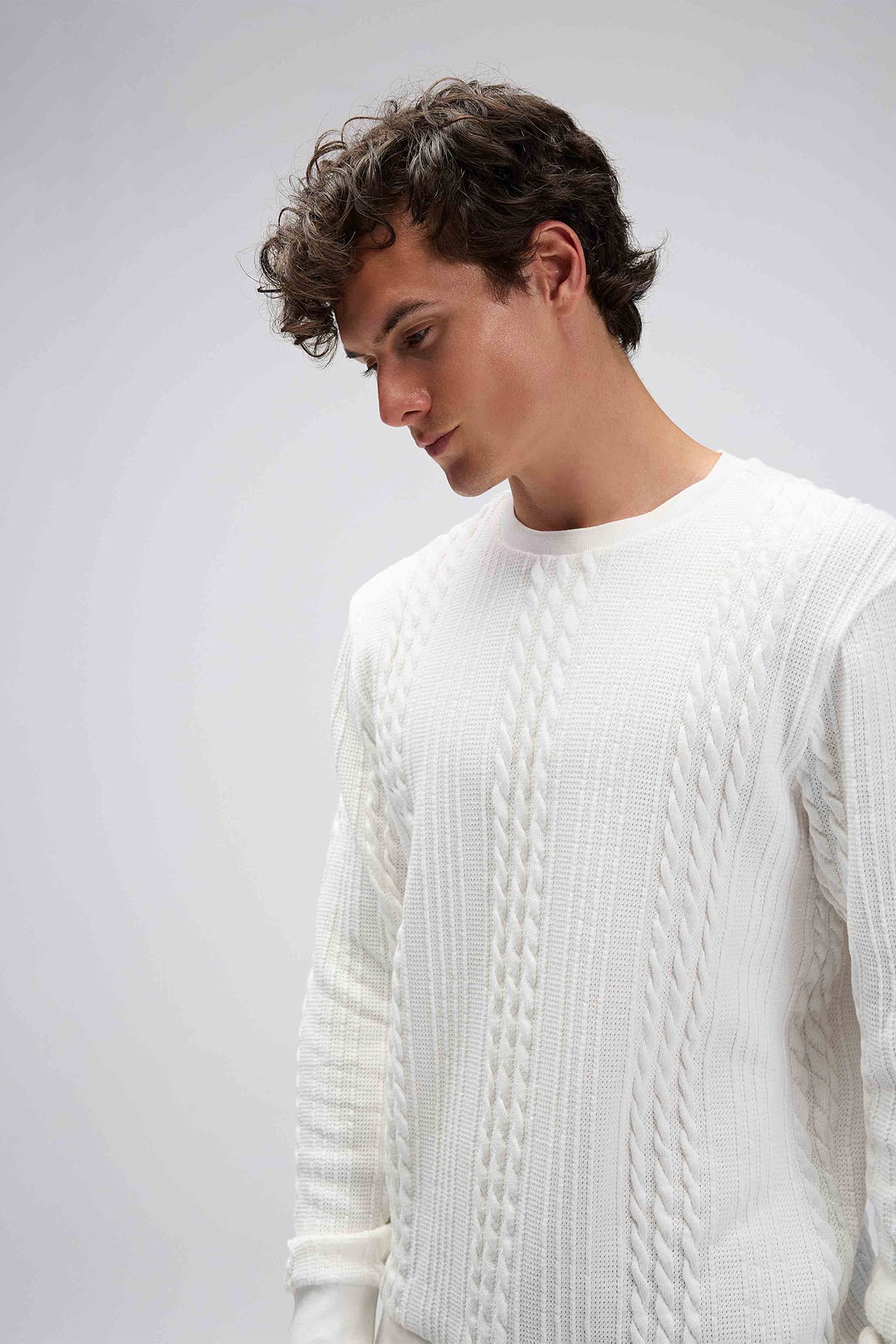 Erkek Beyaz Sweatshirt EM623-OF