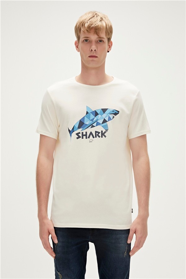 Bad Bear SHARK T-SHIRT - OFF-WHITE