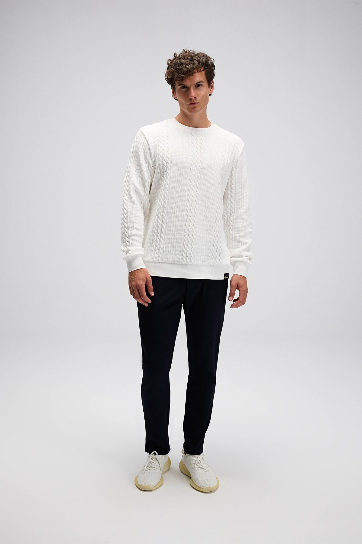 Erkek Beyaz Sweatshirt EM623-OF