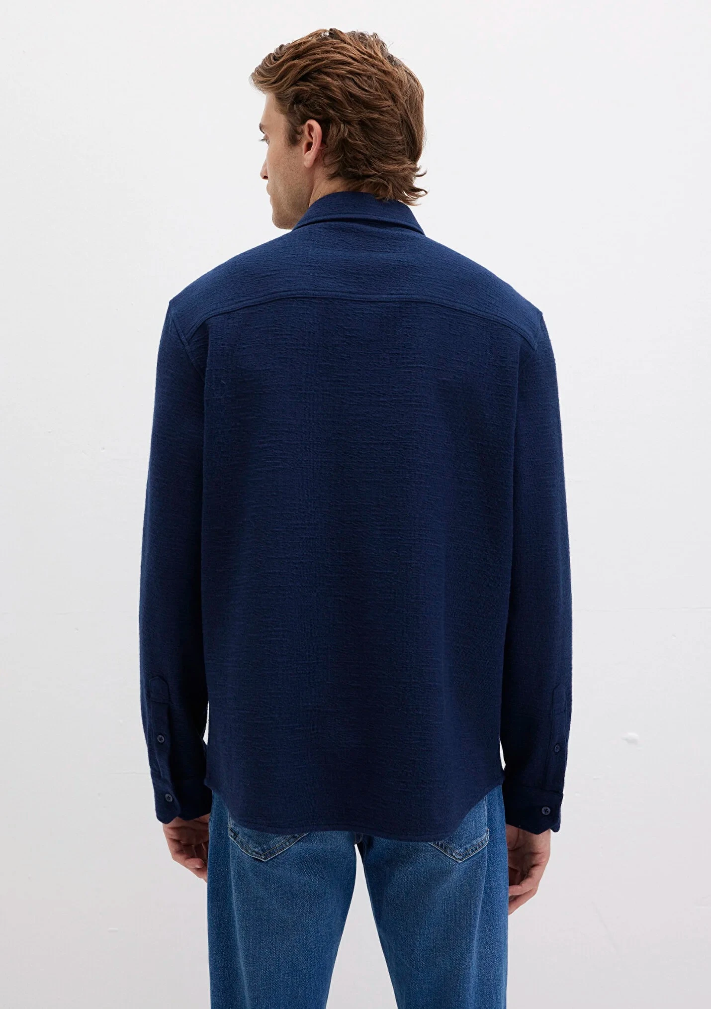 Erkek Uzun Kol Lacivert Gömlek