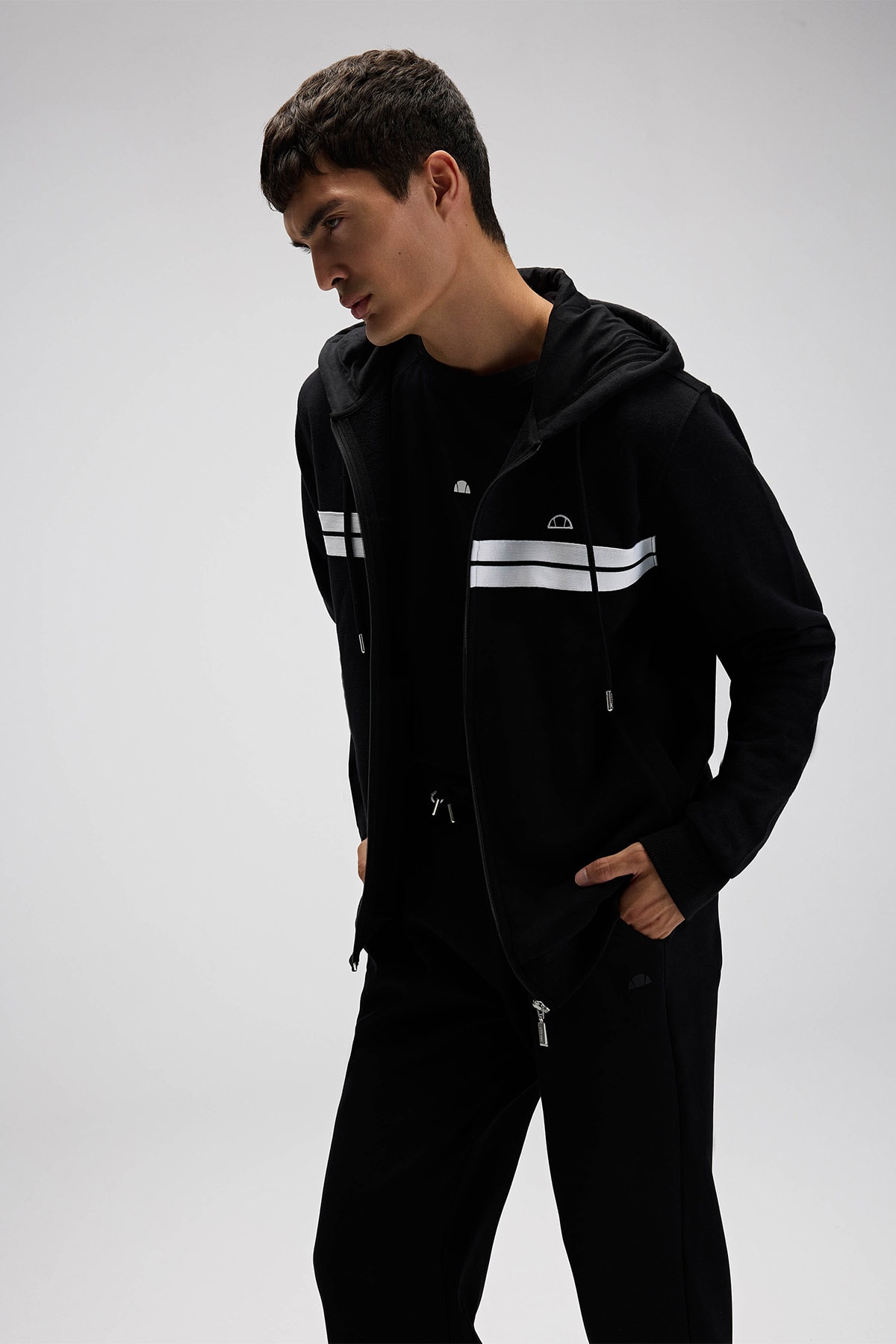 Erkek Kapüşonlu Siyah Sweatshirt EM617-BK