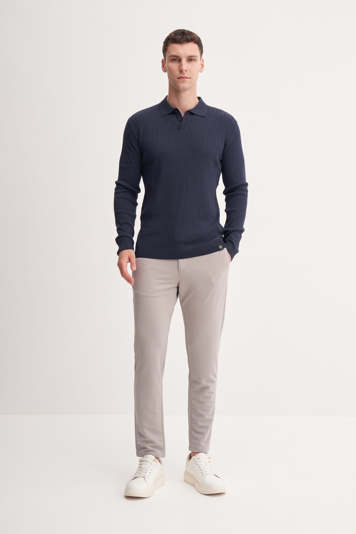Premium Polo Yaka Erkek Lacivert Kazak CAZ 33210