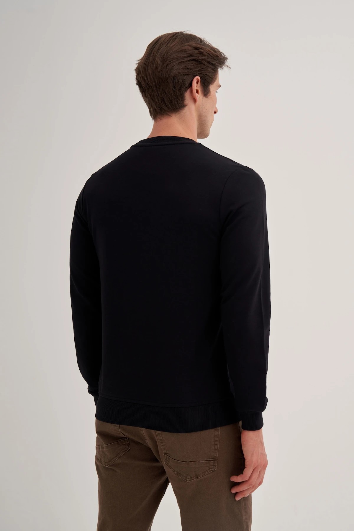 CAZ 56150 Siyah Bisiklet Yaka Erkek Sweatshirt