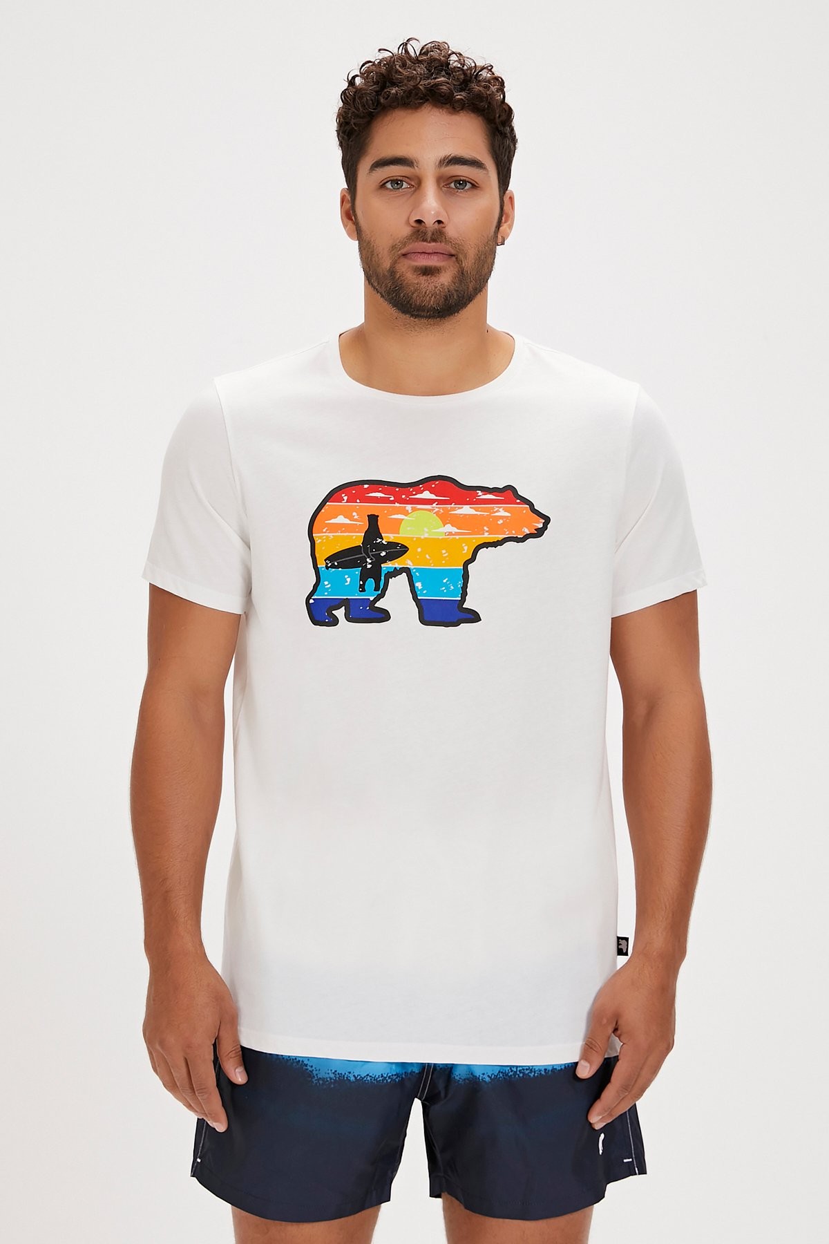 Bad Bear Gleen Baskılı Erkek Tişört - OFF-WHITE