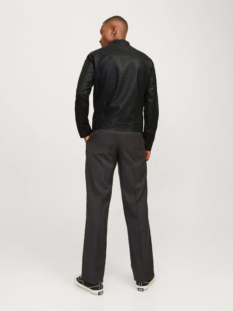 WARNER Erkek Siyah Suni Deri Ceket