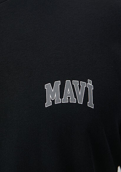 Mavi Logo Baskılı Siyah Erkek Tişört 0611714-900