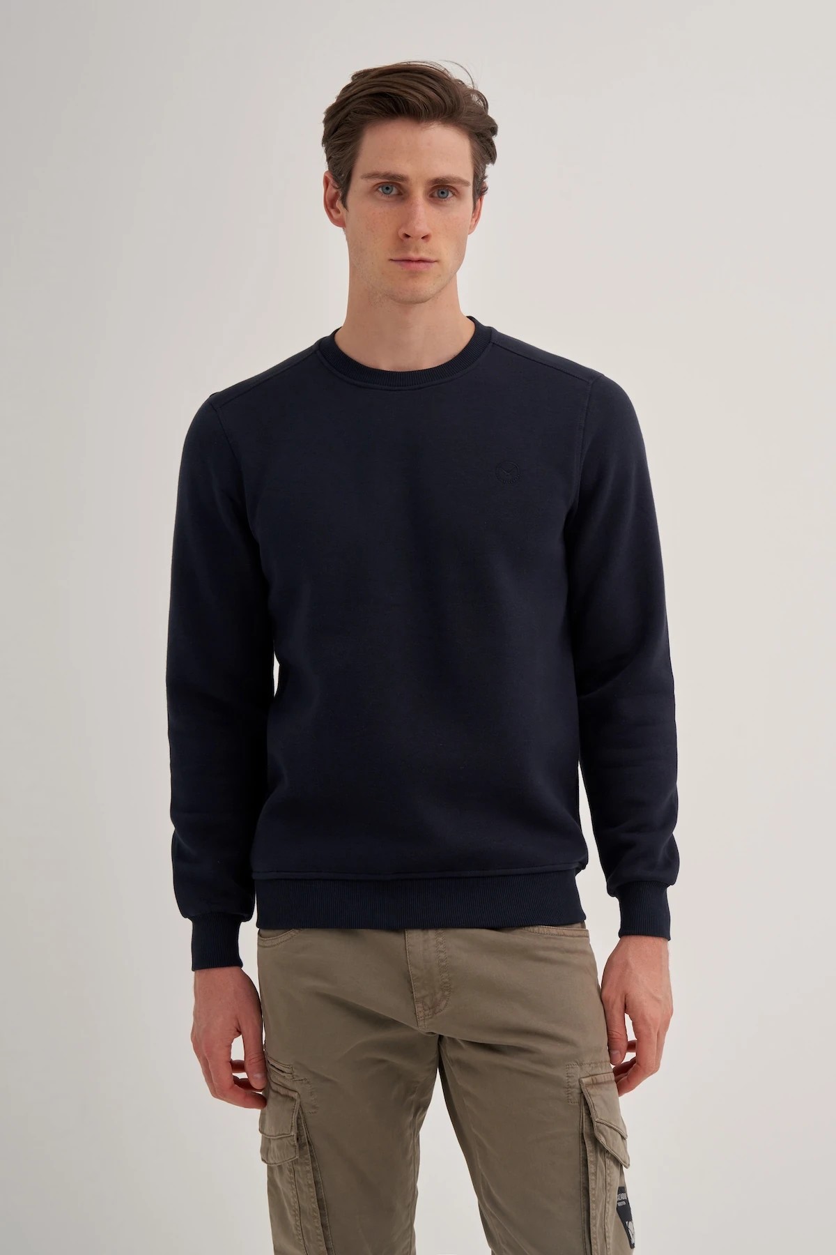 CAZ 56150 Lacivert Bisiklet Yaka Sweatshirt
