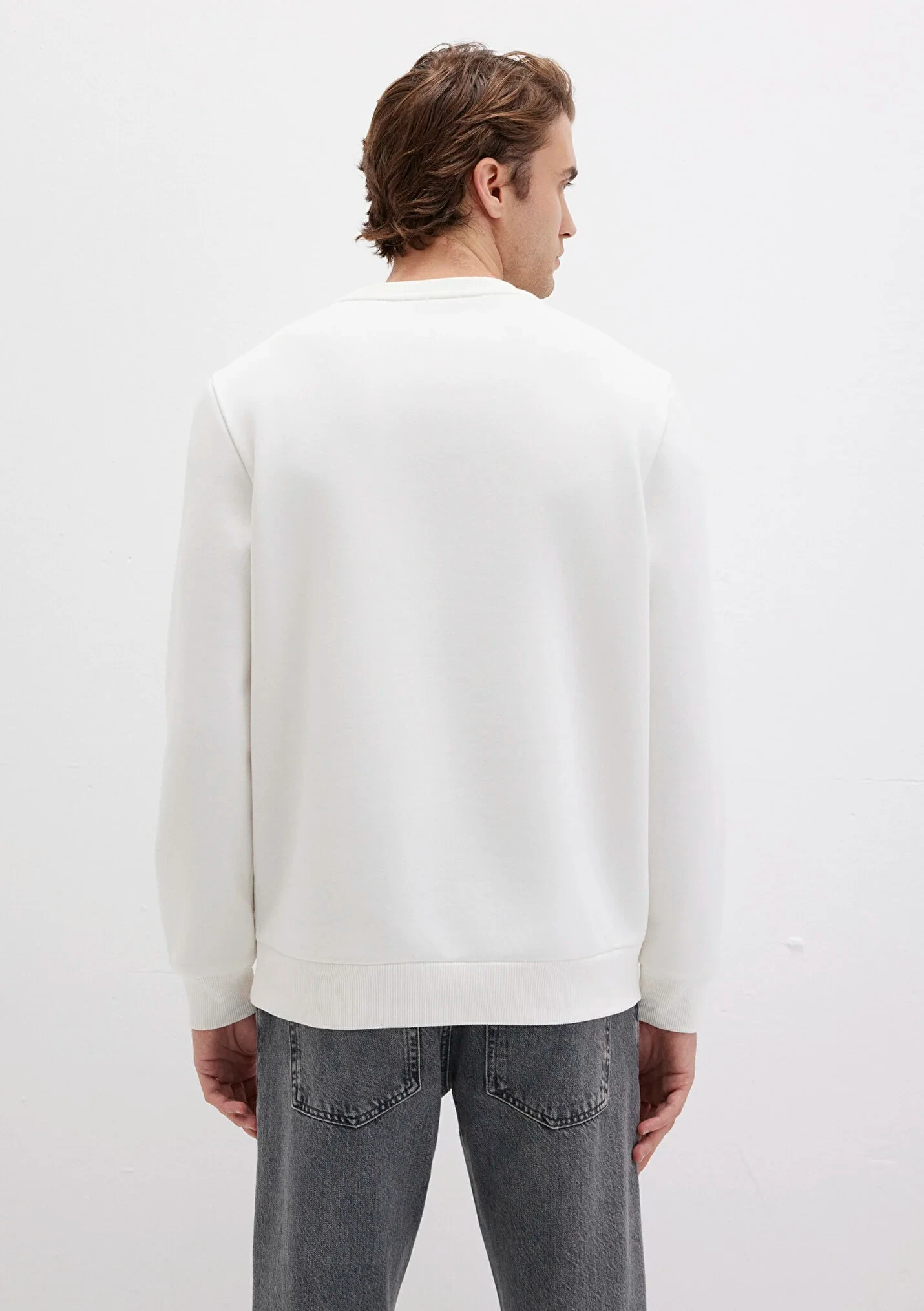 Beyaz Erkek Sweatshirt