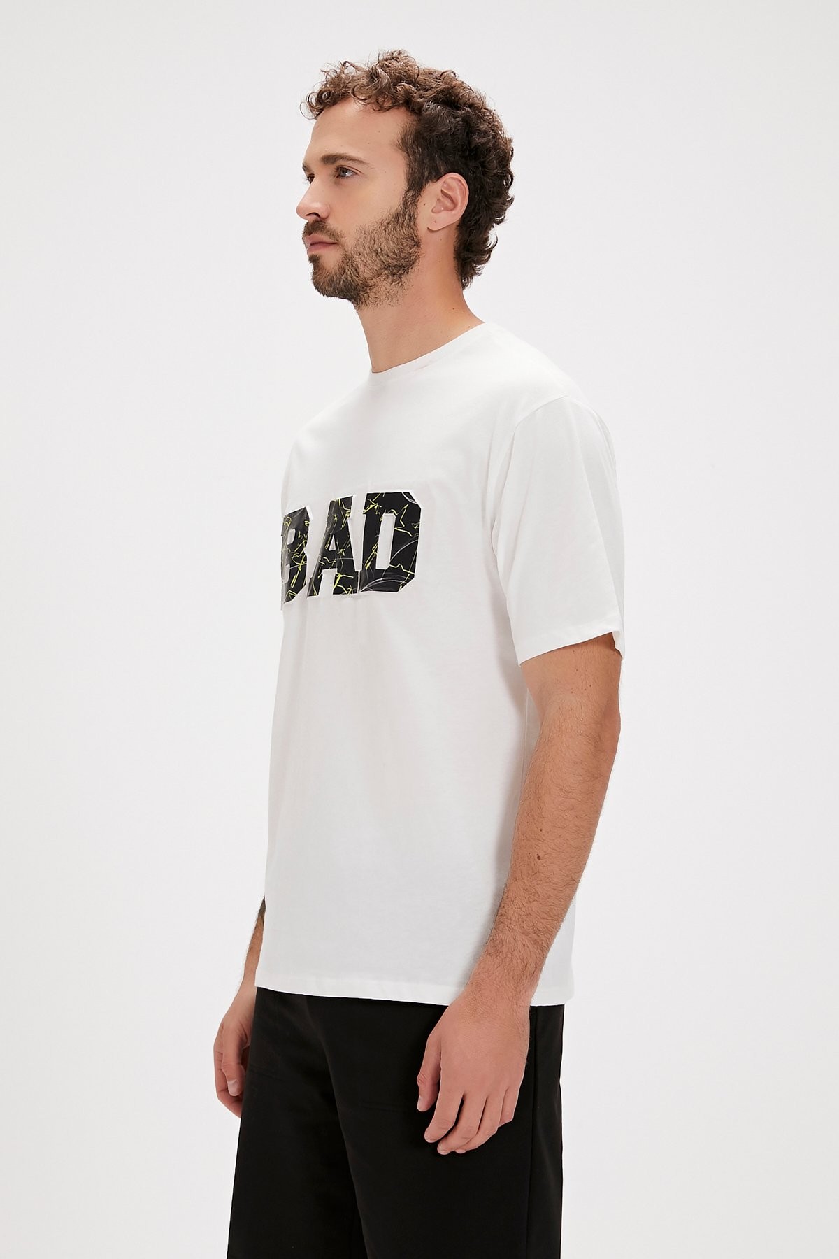 Bad Bear Levin Baskılı Oversize Erkek Tişört