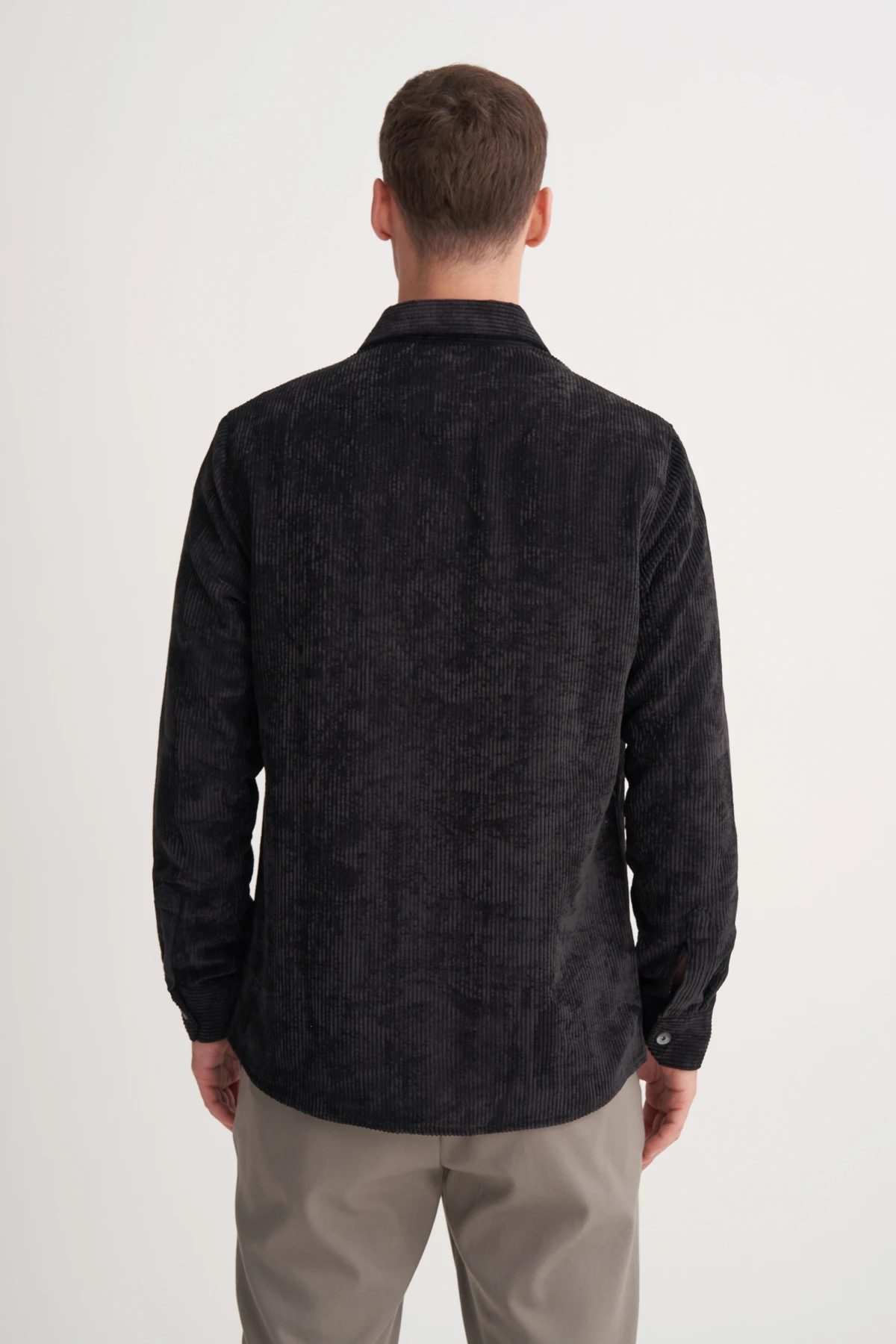 Kadife Siyah Erkek Gömlek CAZ 23035