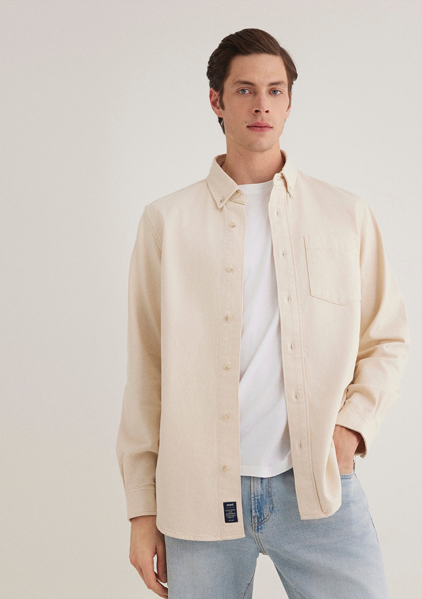 Mavi Jayden Classic Denim Ekru Erkek Jean Gömlek