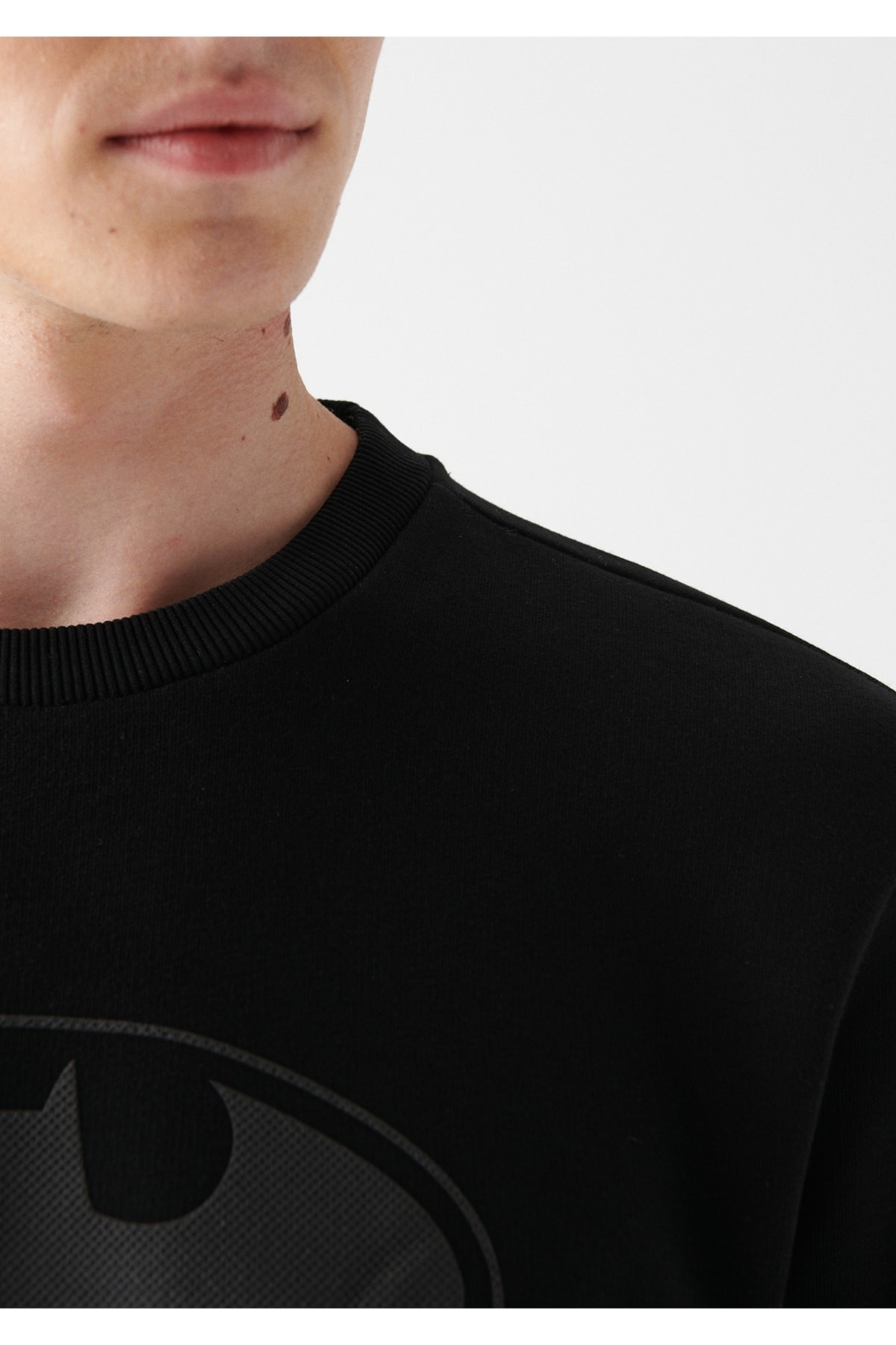 Mavi Batman Baskılı Sweatshırt Siyah