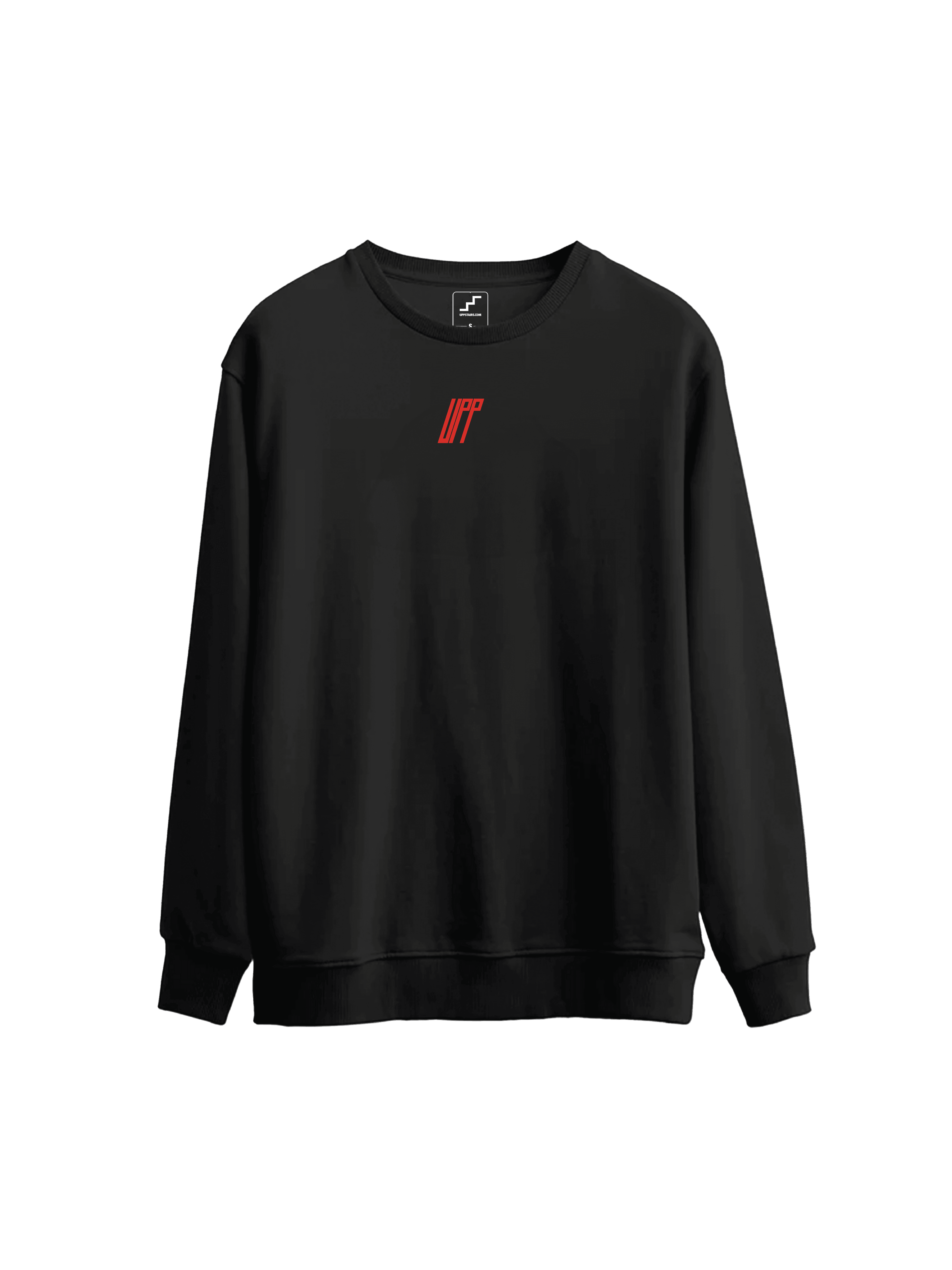 UPPSTAİRS UPP BASKILI REGULAR BEYAZ SWEATSHIRT - SIYAH