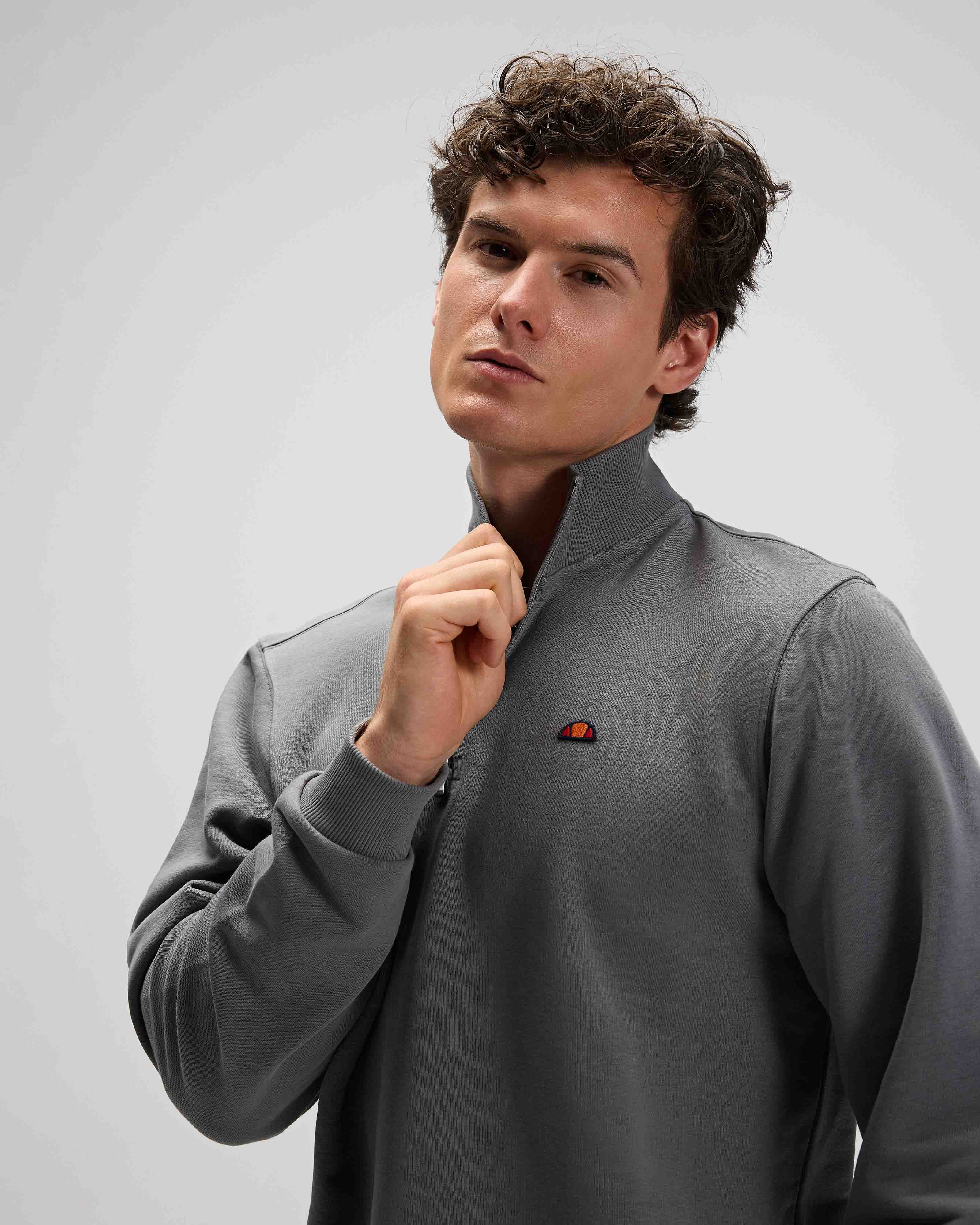 Antrasit Erkek Yarım Fermuarlı Sweatshirt EM580-ANT