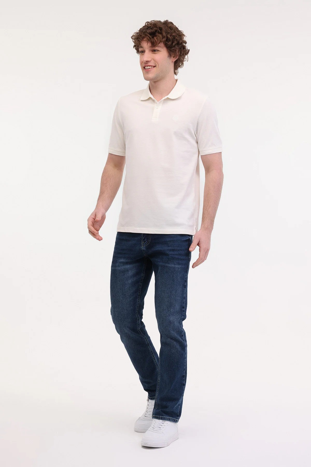 Lumberjack MB CT953 POLO T-SH 5FX KIRIK BEYAZ Erkek Kısa Kol T-Shirt