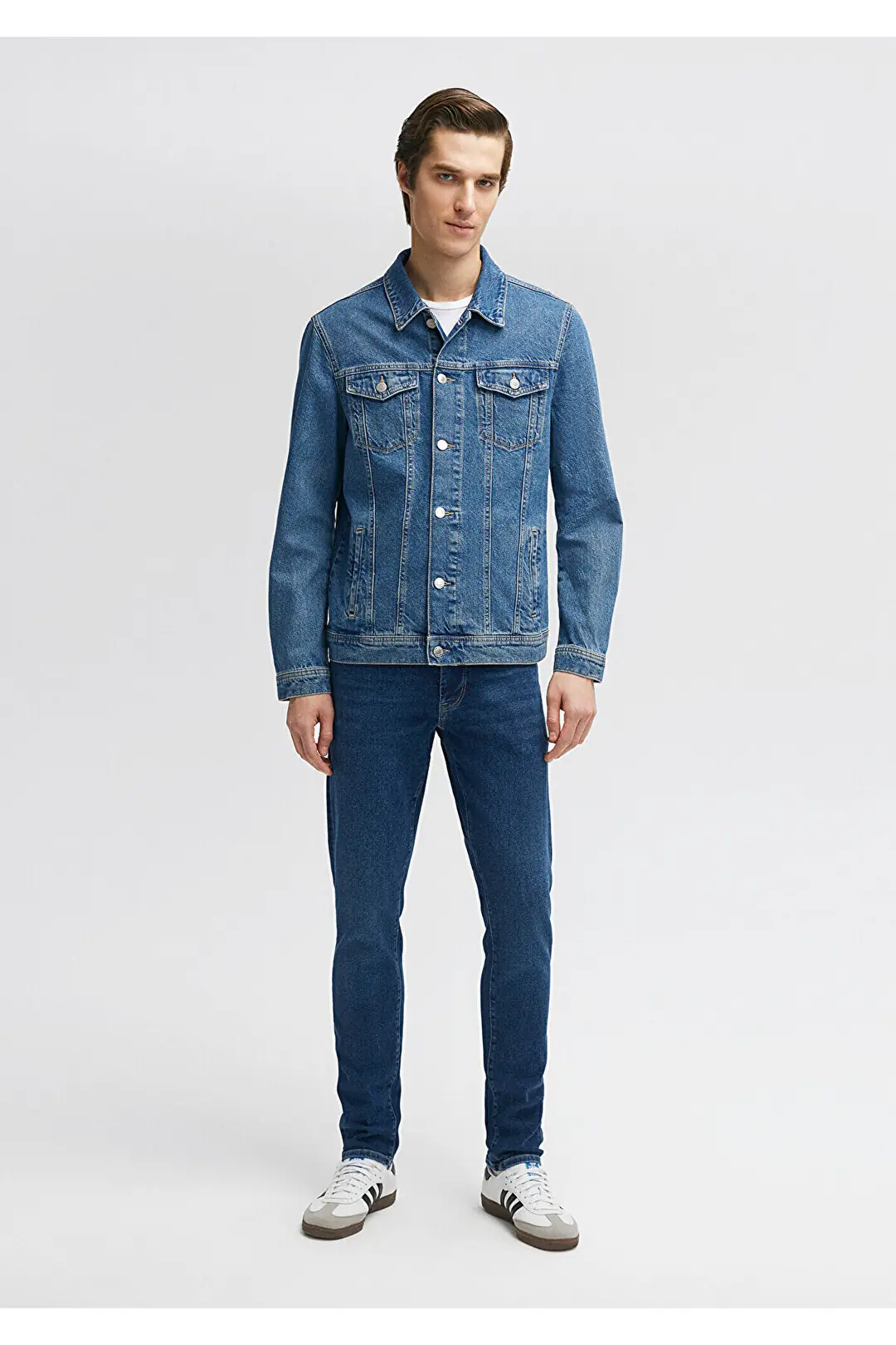 MAVİ FRANK Eskitilmiş Erkek Denim Ceket 0115280974 UppStairs