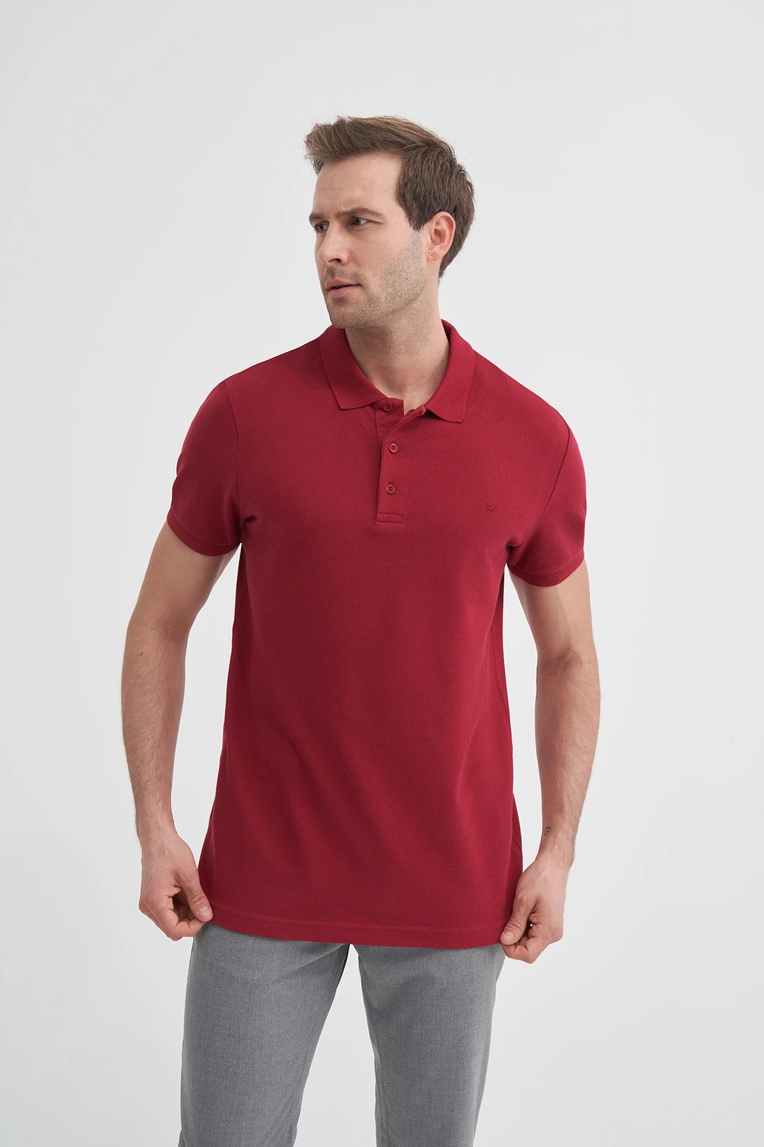 Cazador CAZ 4613 Battal Erkek Polo Yaka Tişört - BORDO