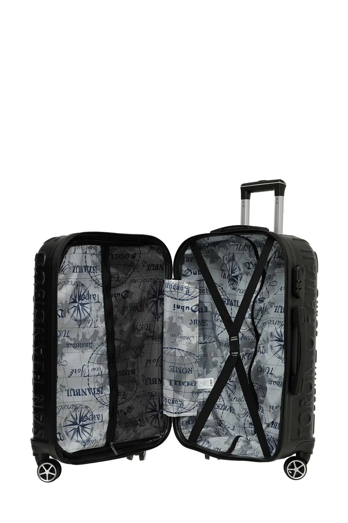 LUGANO 3'lü Unisex Siyah Valiz Seti