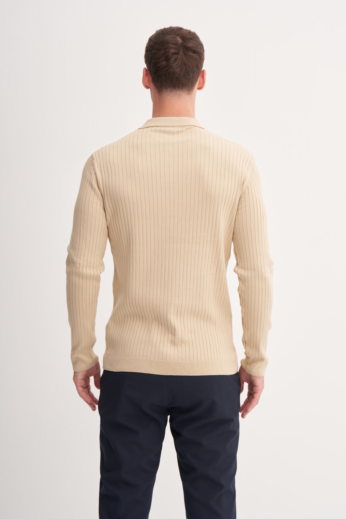 Premium Polo Yaka Erkek Bej Kazak CAZ 33210