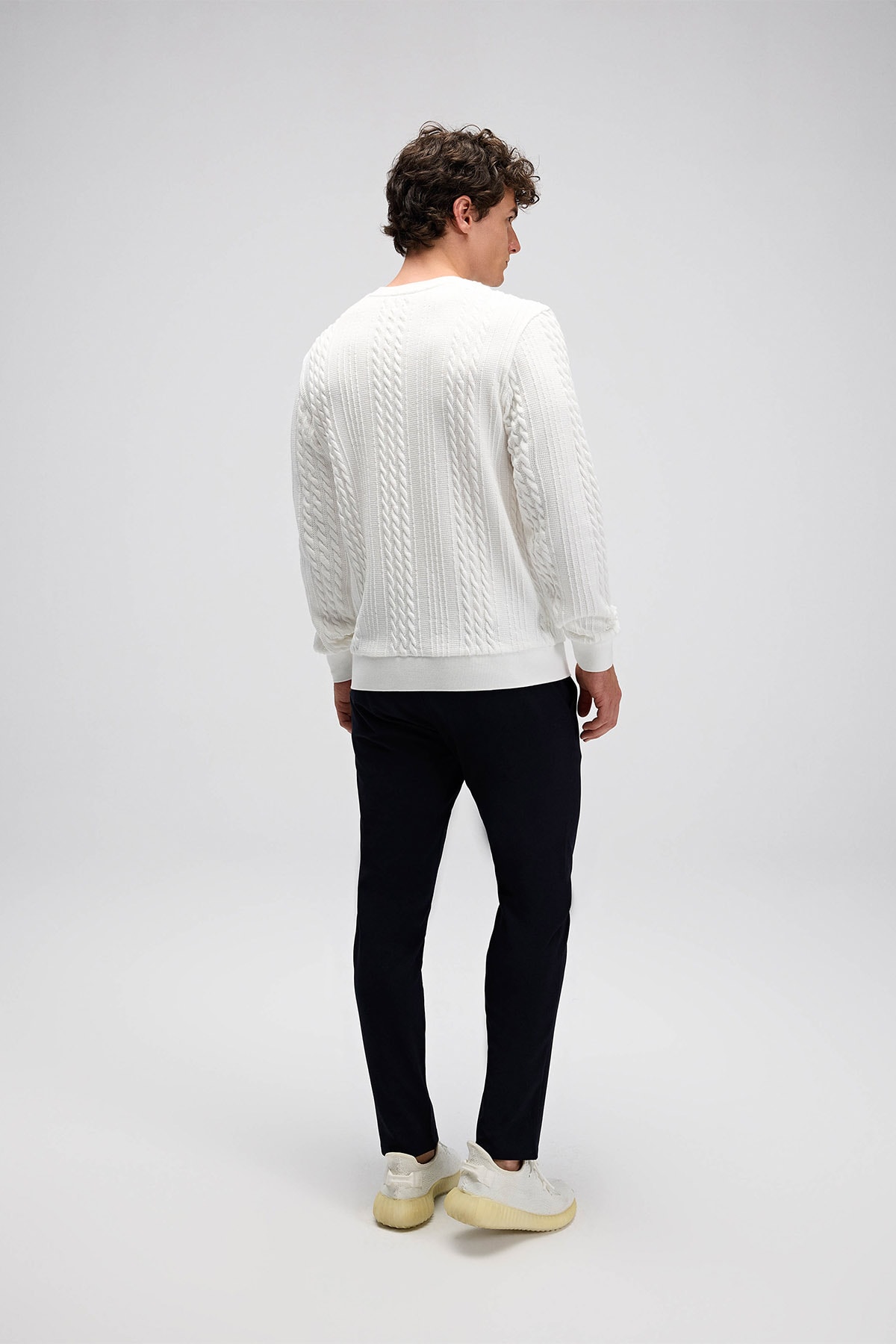 Erkek Beyaz Sweatshirt EM623-OF