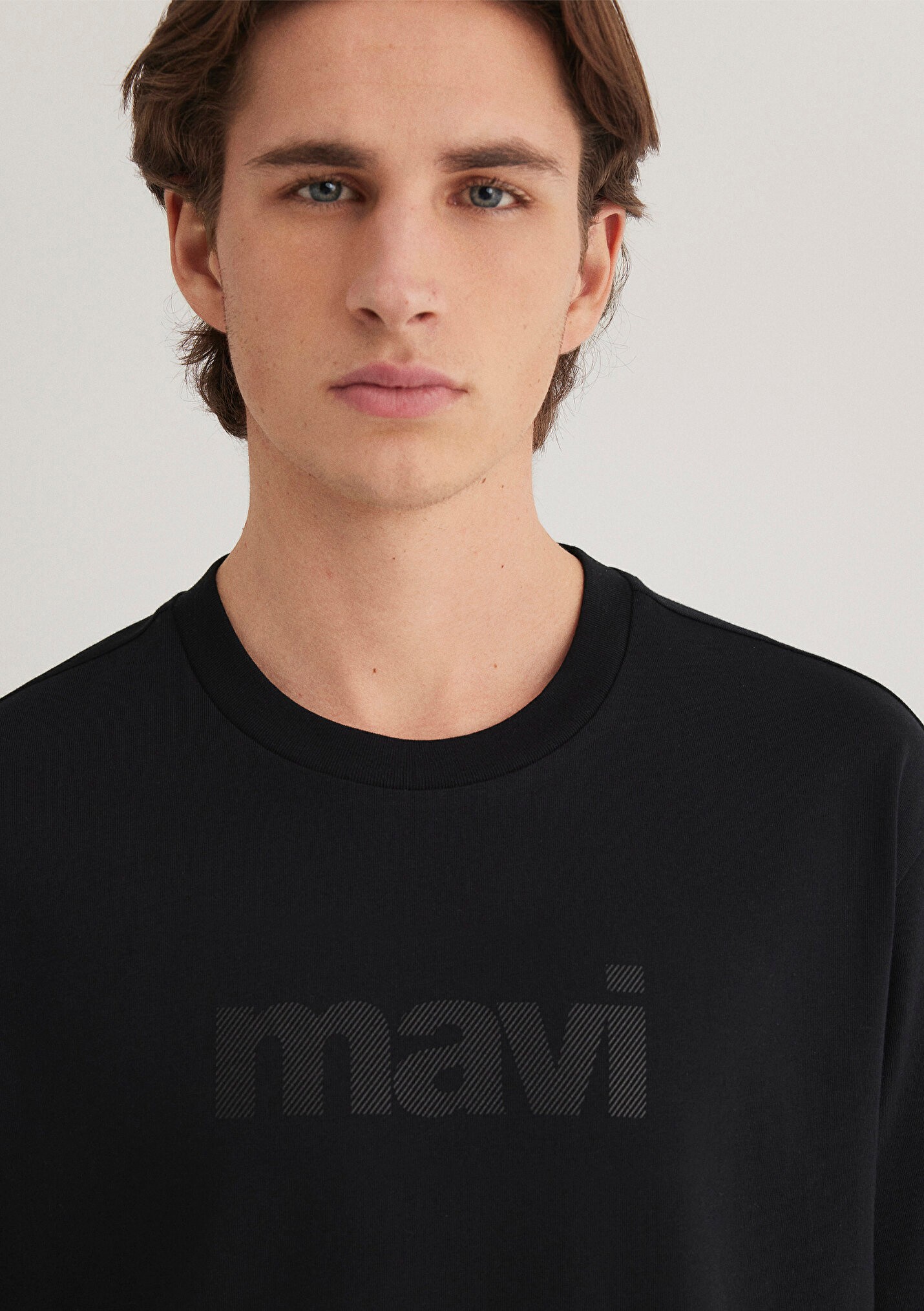 Mavi Logo Baskılı Siyah Erkek Tişört 0611807-900