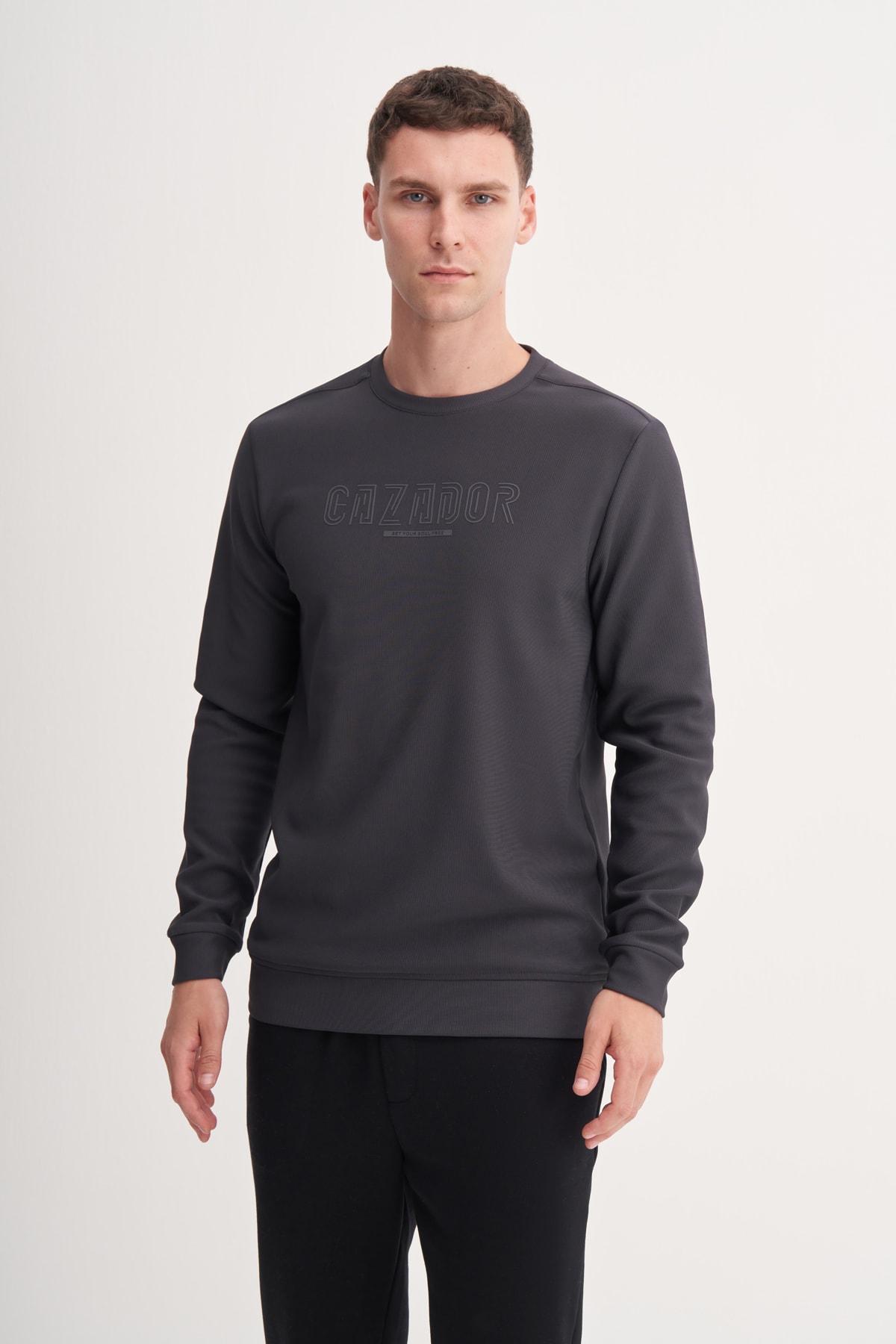 Cazador Baskılı Süprem Kumaş Erkek Antrasit Sweatshirt CAZ 53300