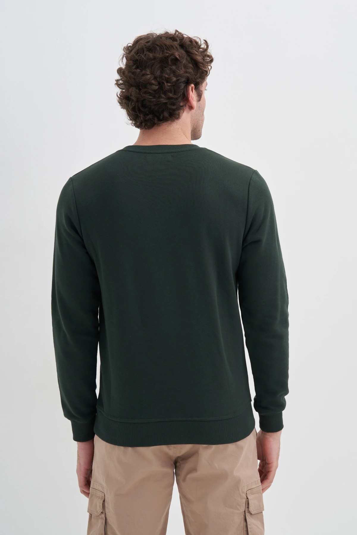  CAZ 56100 Yeşil Bisiklet Yaka Erkek Sweatshirt