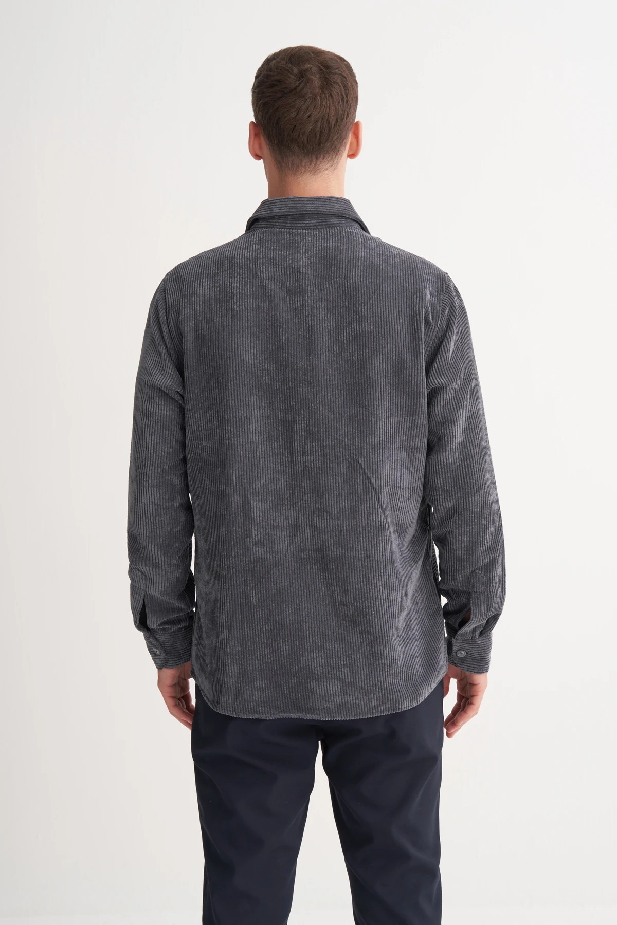 Kadife Antrasit Erkek Gömlek CAZ 23035