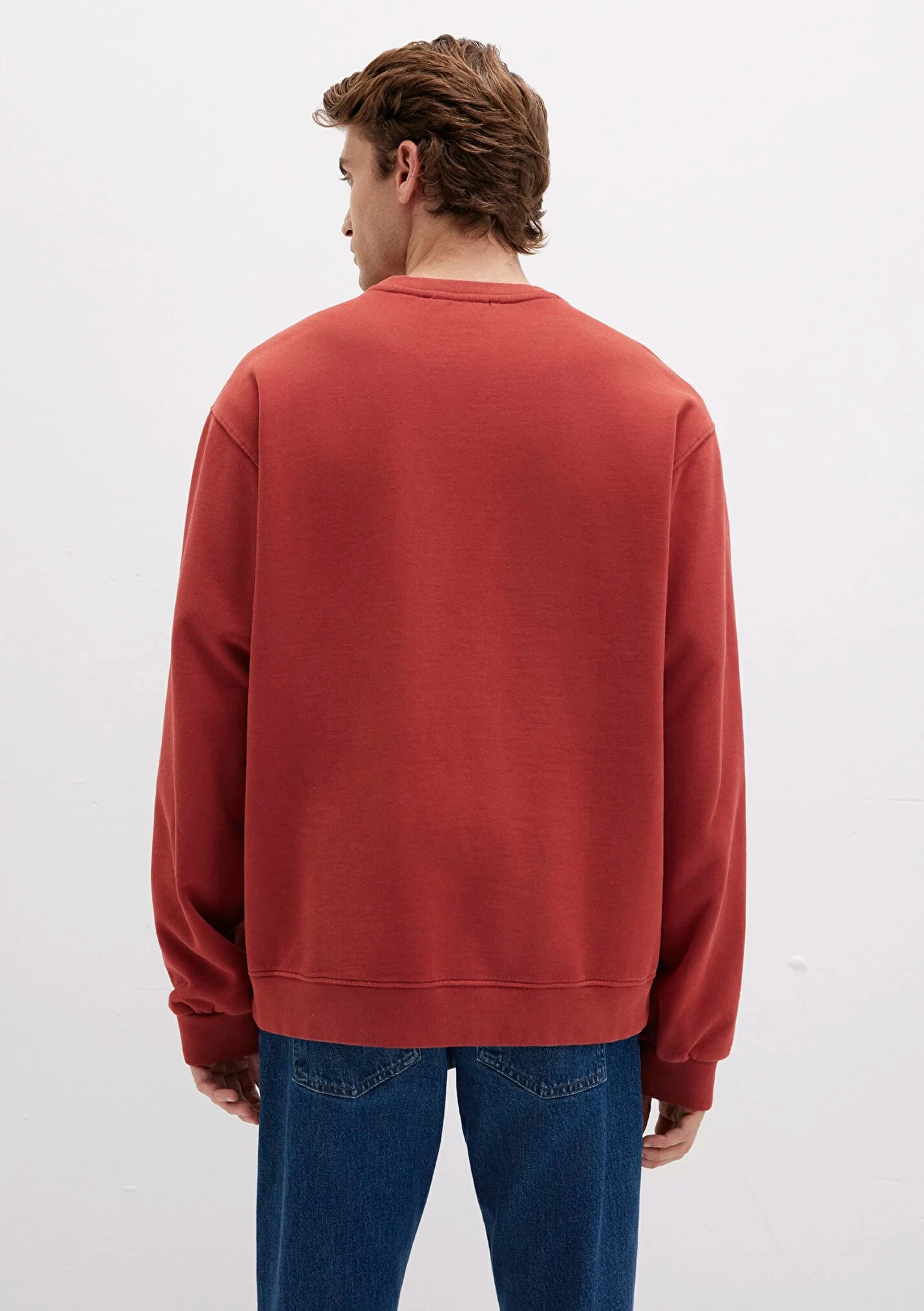 Bisiklet Yaka Kırmızı Erkek Sweatshirt