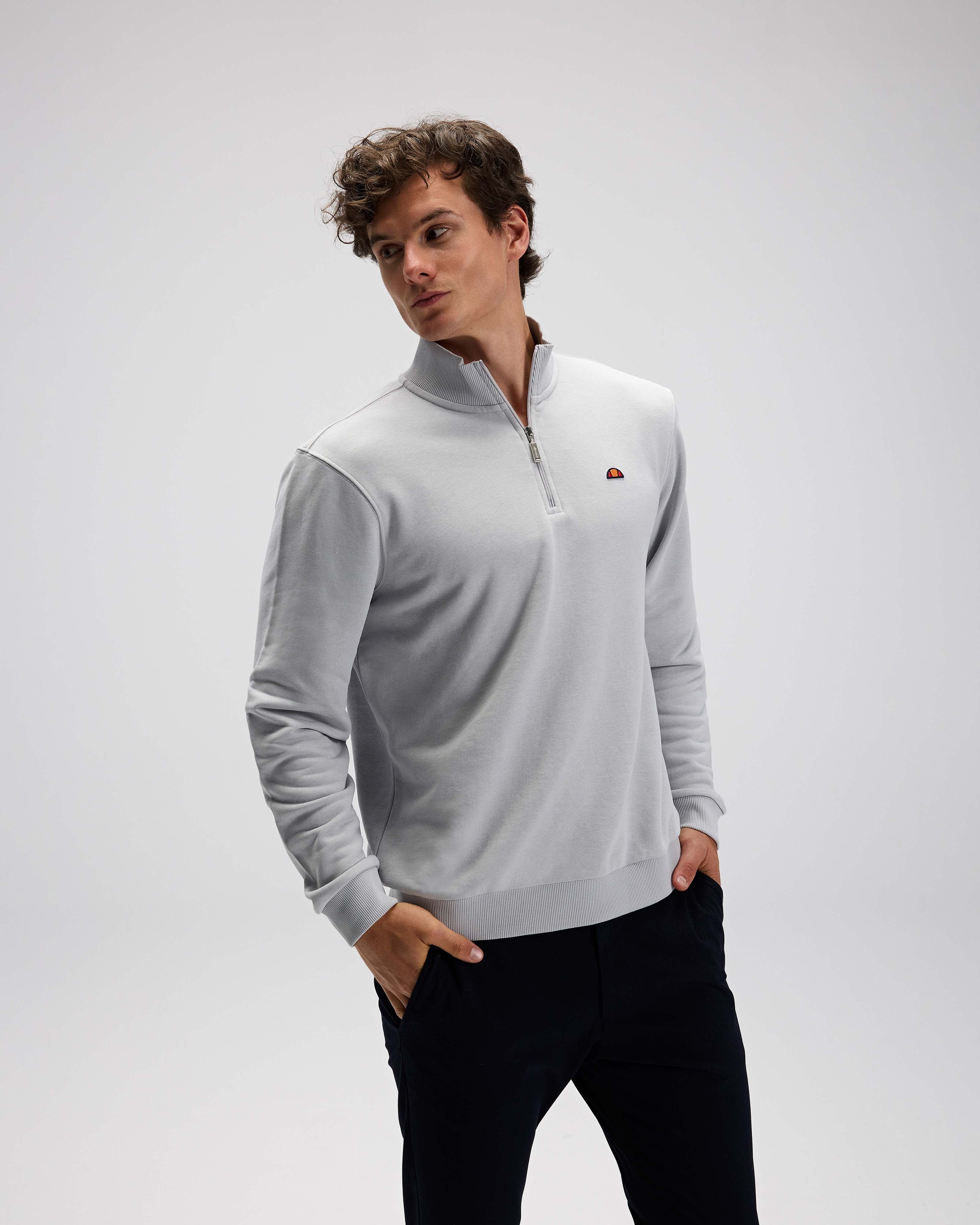 Gri Erkek Yarım Fermuarlı Sweatshirt EM580-GI