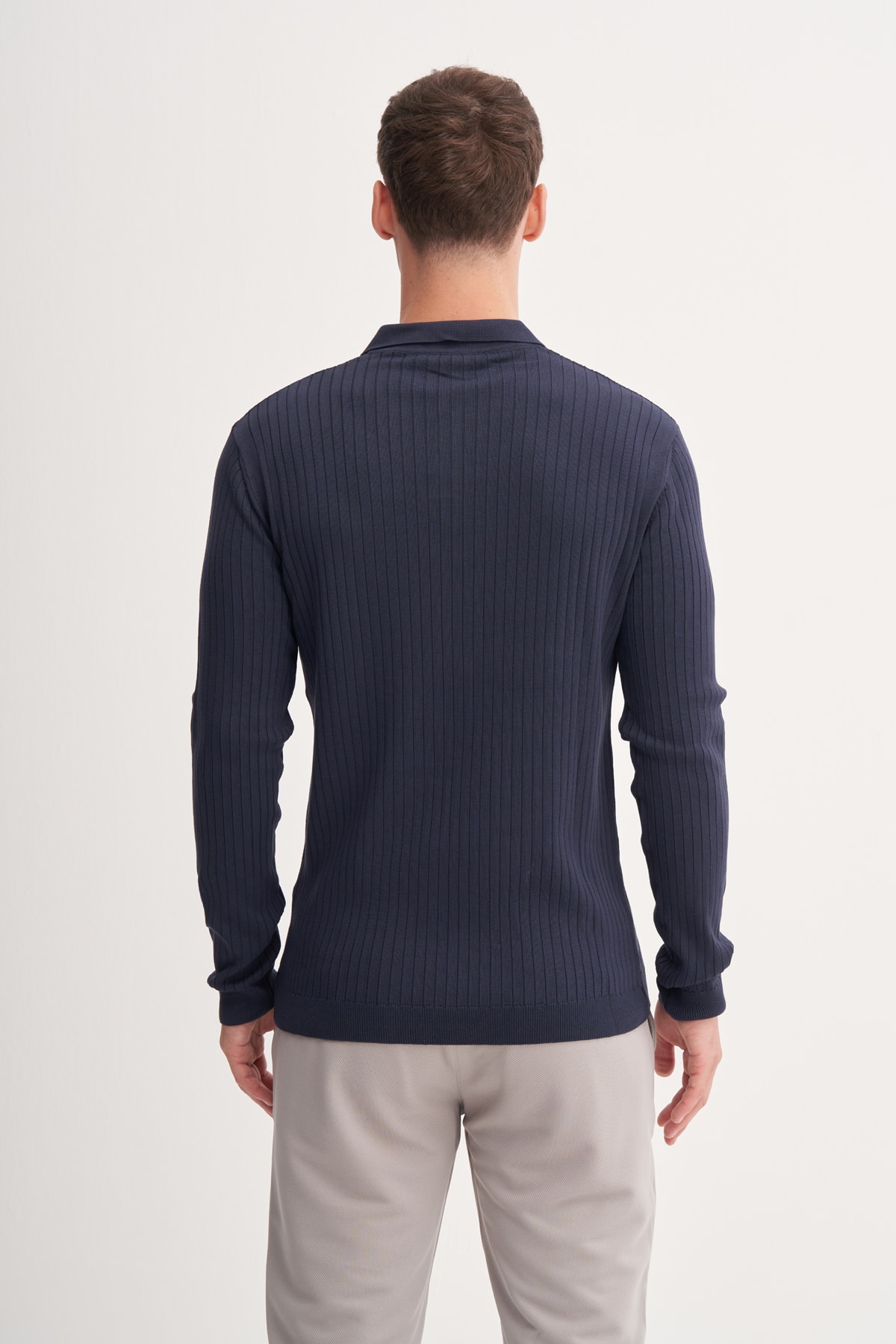 Premium Polo Yaka Erkek Lacivert Kazak CAZ 33210