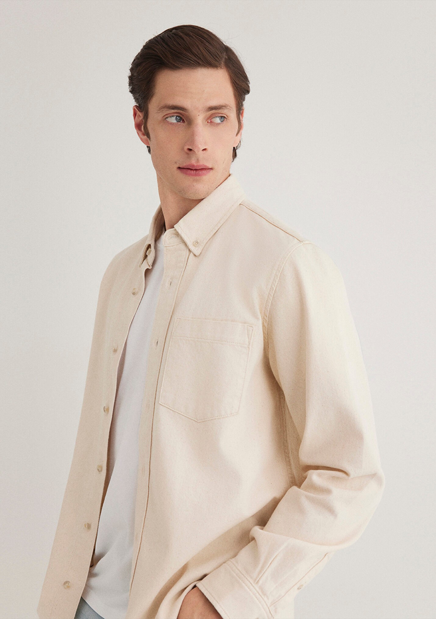 Mavi Jayden Classic Denim Ekru Erkek Jean Gömlek