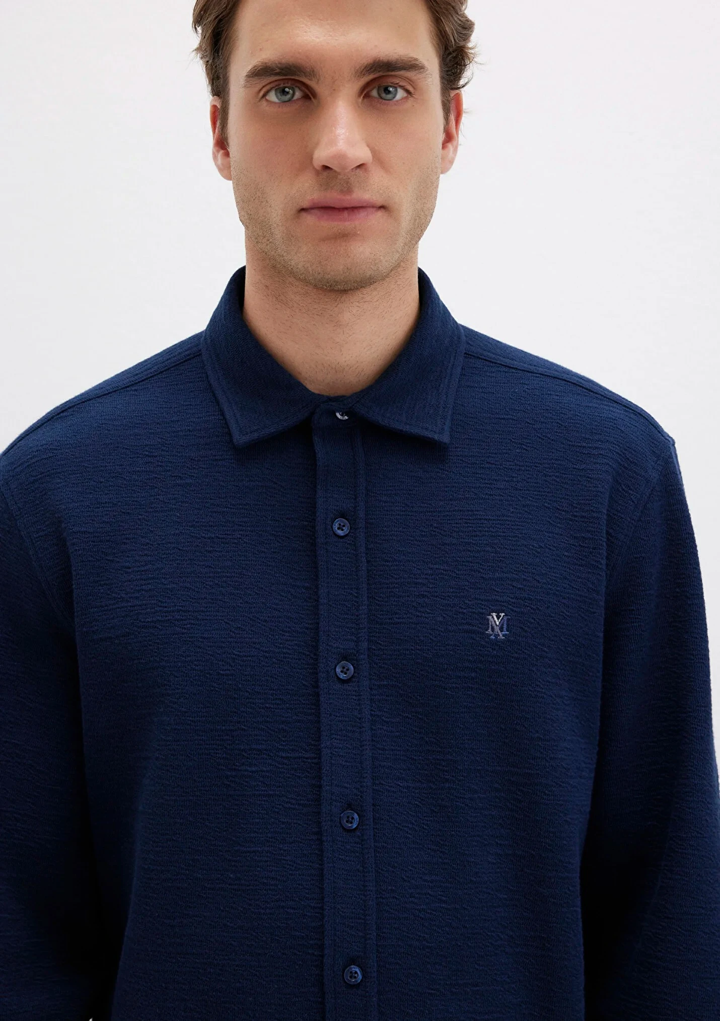 Erkek Uzun Kol Lacivert Gömlek