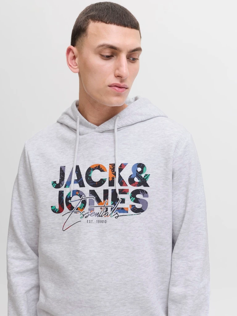 GEPLAS Erkek Gri Melanj Hoodie