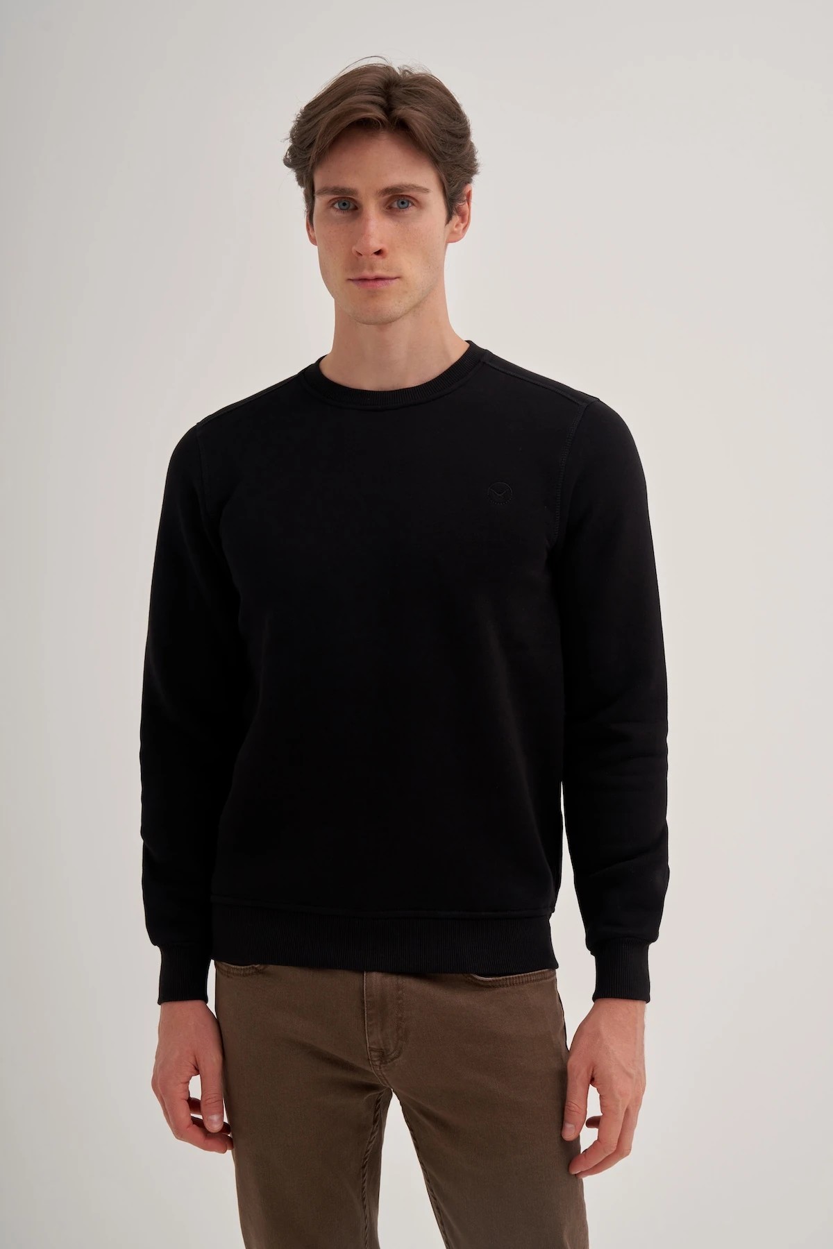 CAZ 56150 Siyah Bisiklet Yaka Erkek Sweatshirt