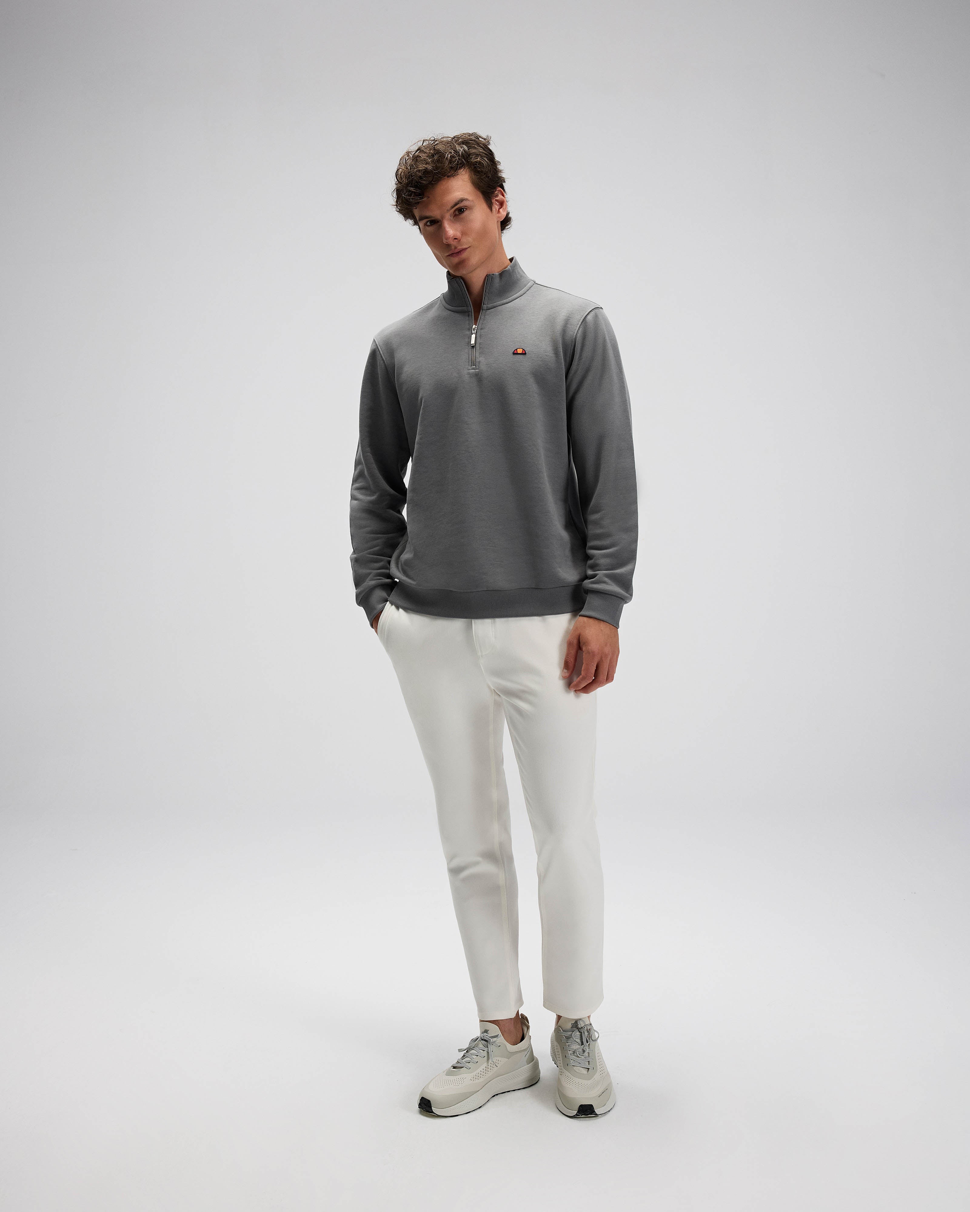 Antrasit Erkek Yarım Fermuarlı Sweatshirt EM580-ANT
