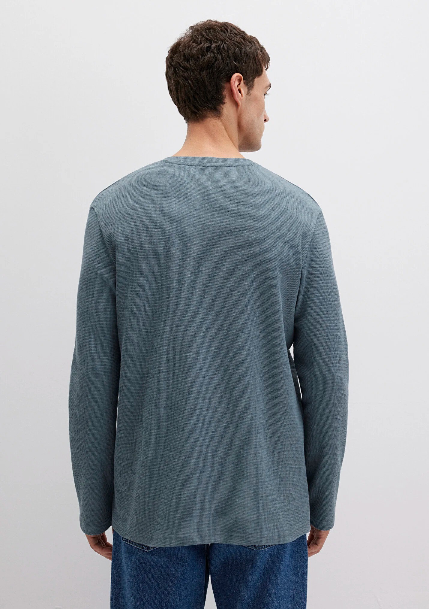 Uzun Kol Erkek Gri Basic Sweatshirt 065755-80889