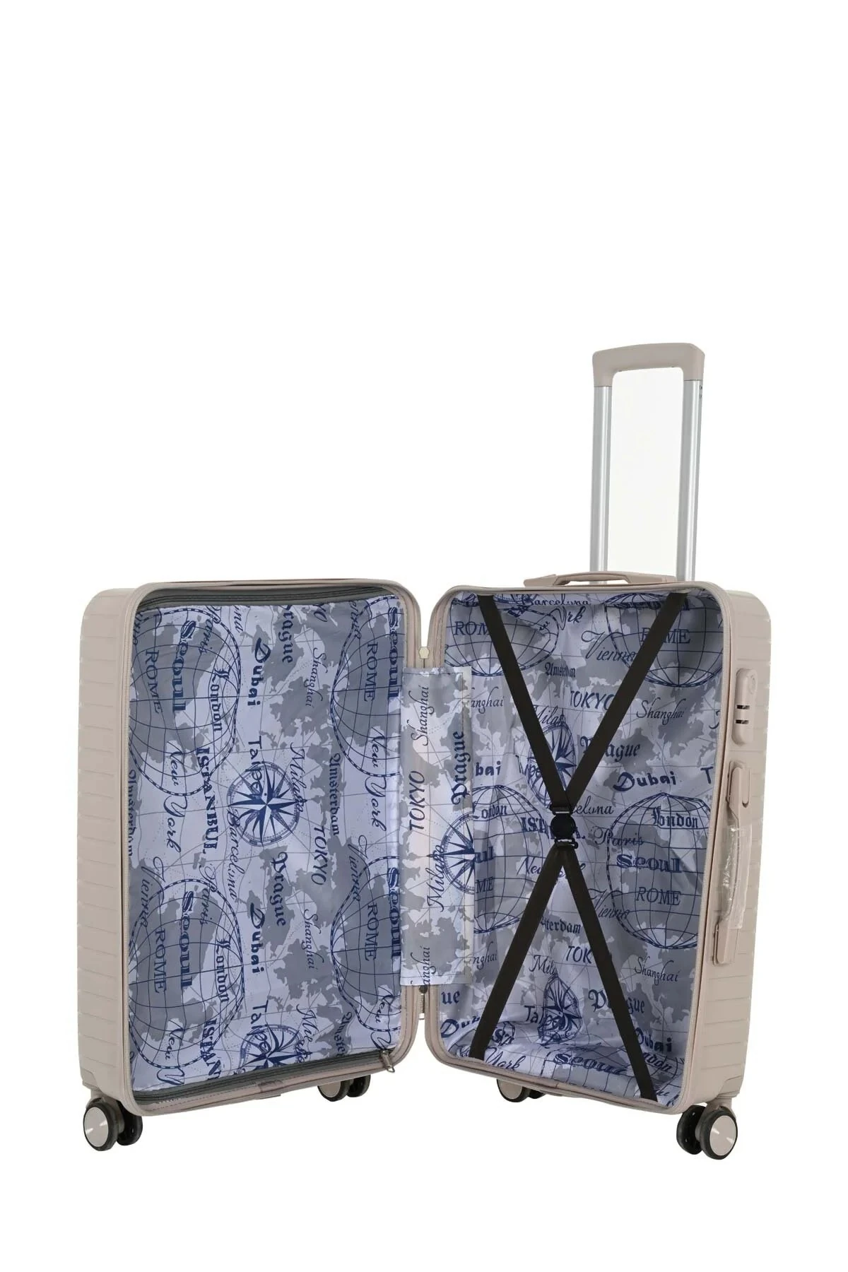 PARIS-O ABS 5PR Orta Boy Bej Valiz