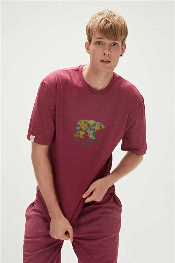 Bad Bear RE-FINGER T-SHIRT - MAROON