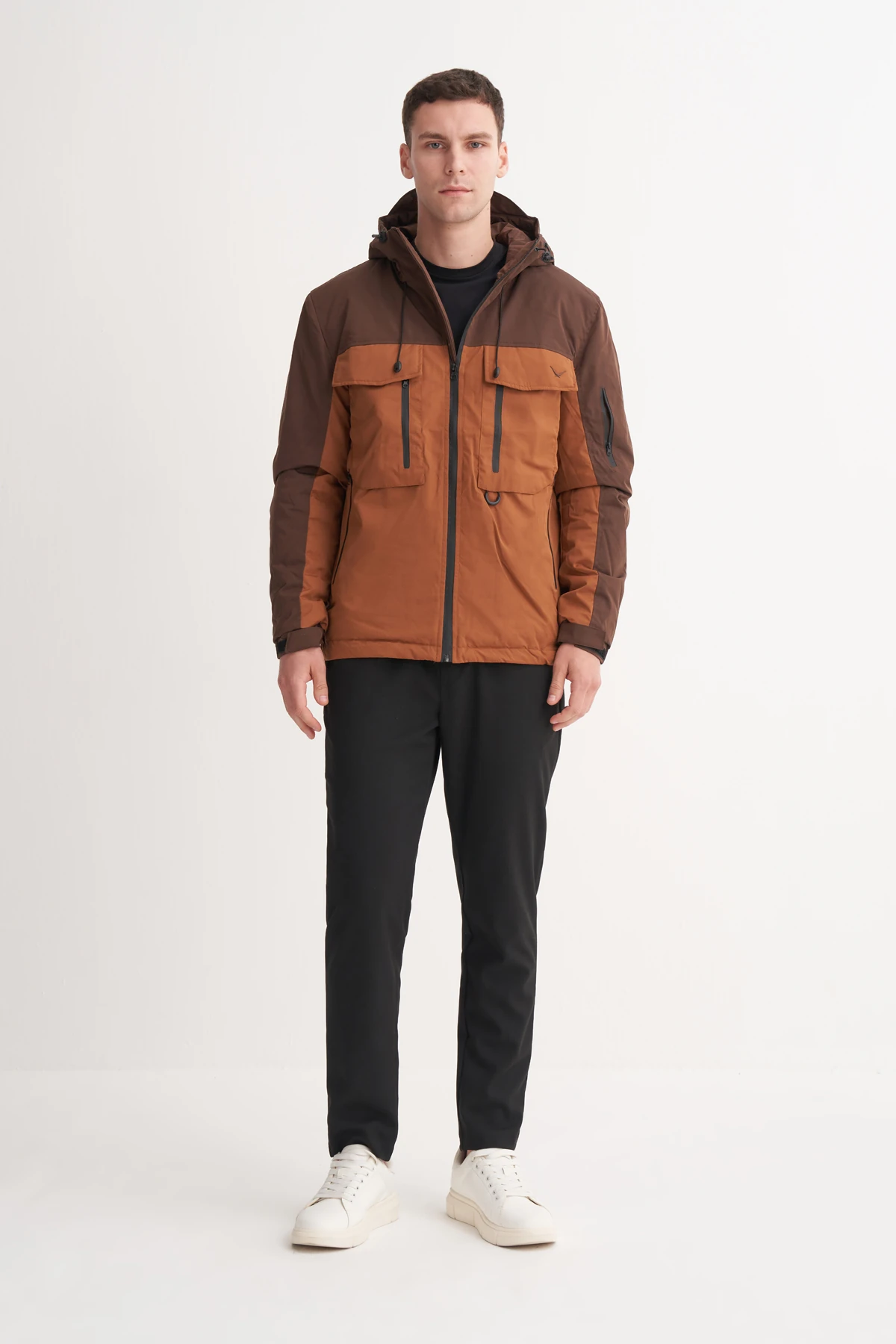 Micro Kumaş Kahverengi Kaban CAZ 13270