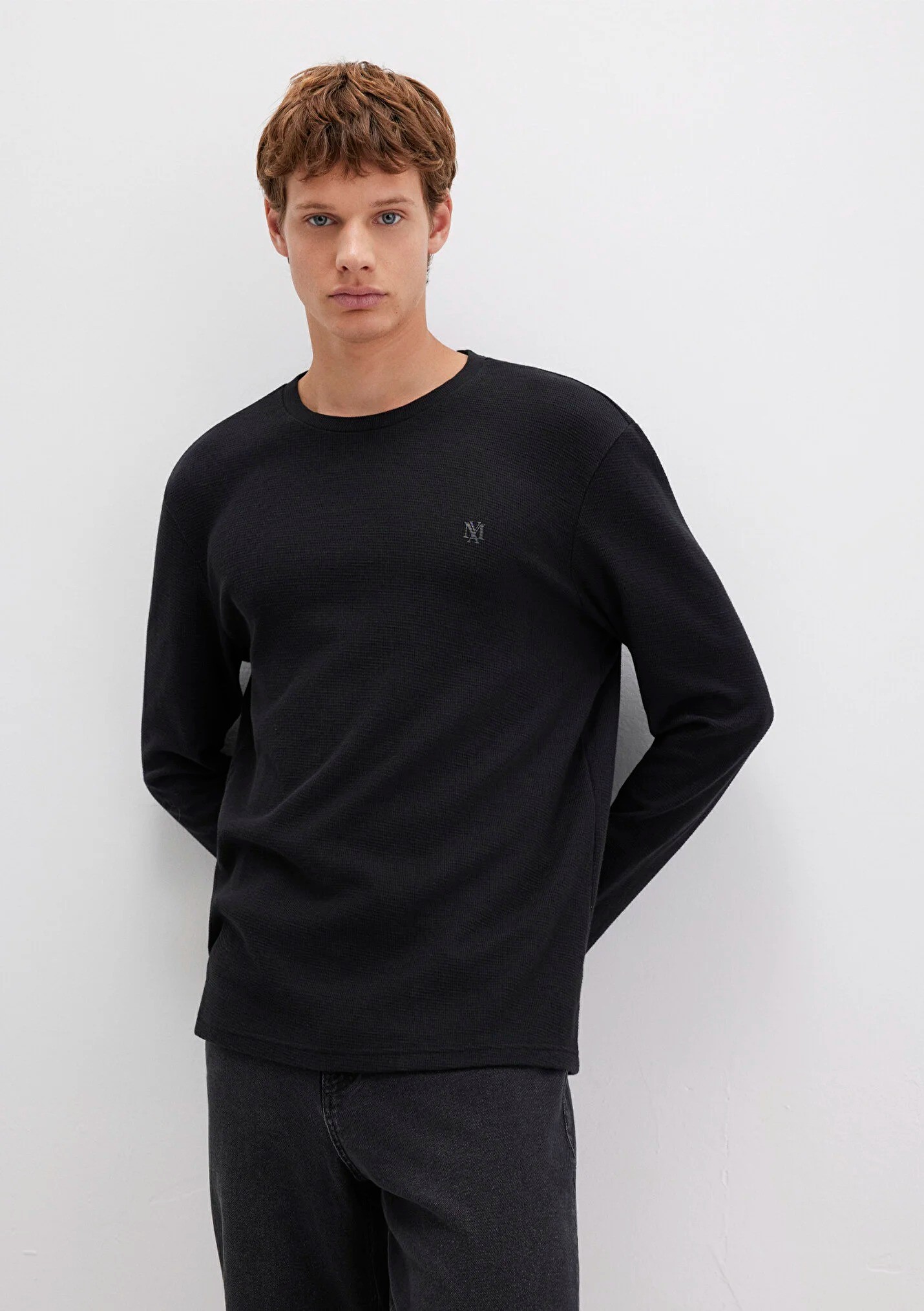 Uzun Kol Erkek Siyah Basic Sweatshirt 065755-900