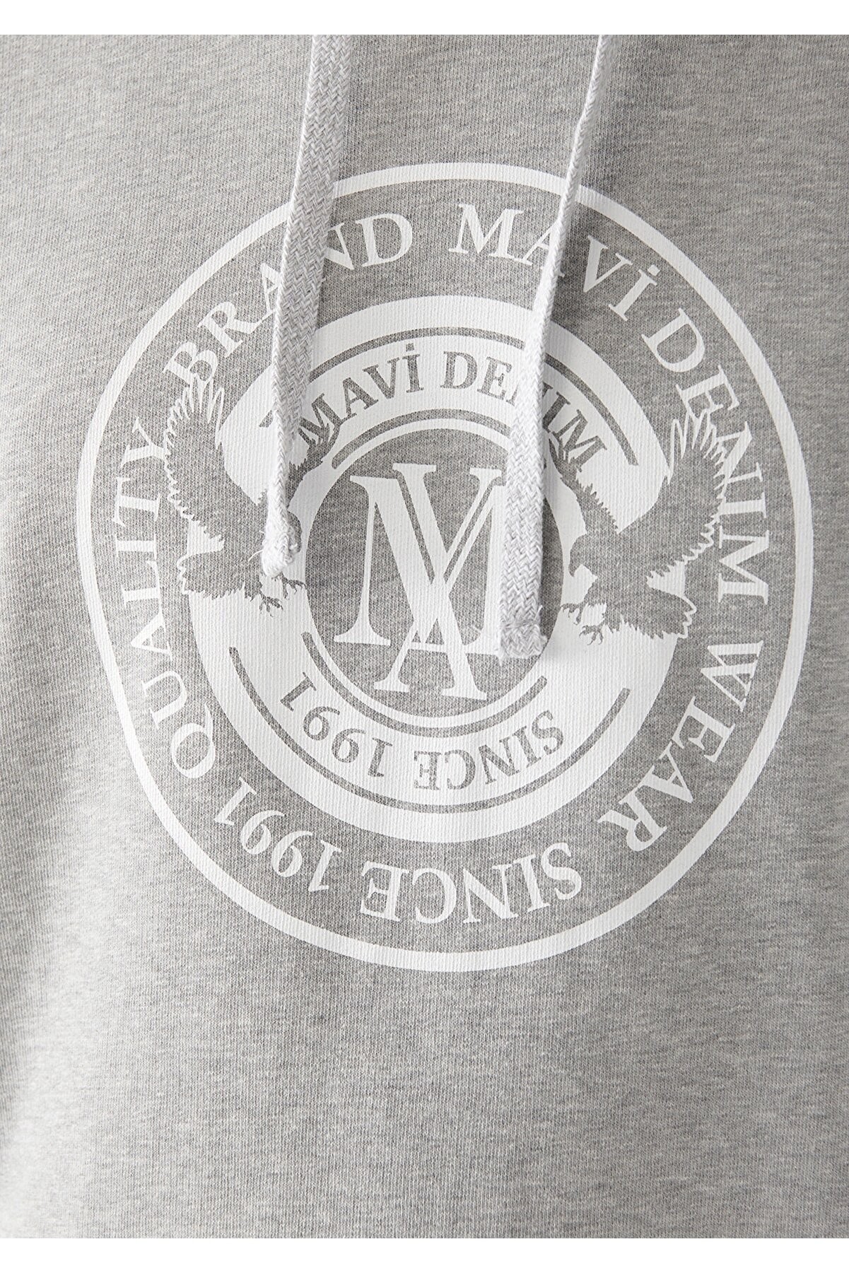 Mavi Mavi Baskılı Sweatshırt Gri Melanj