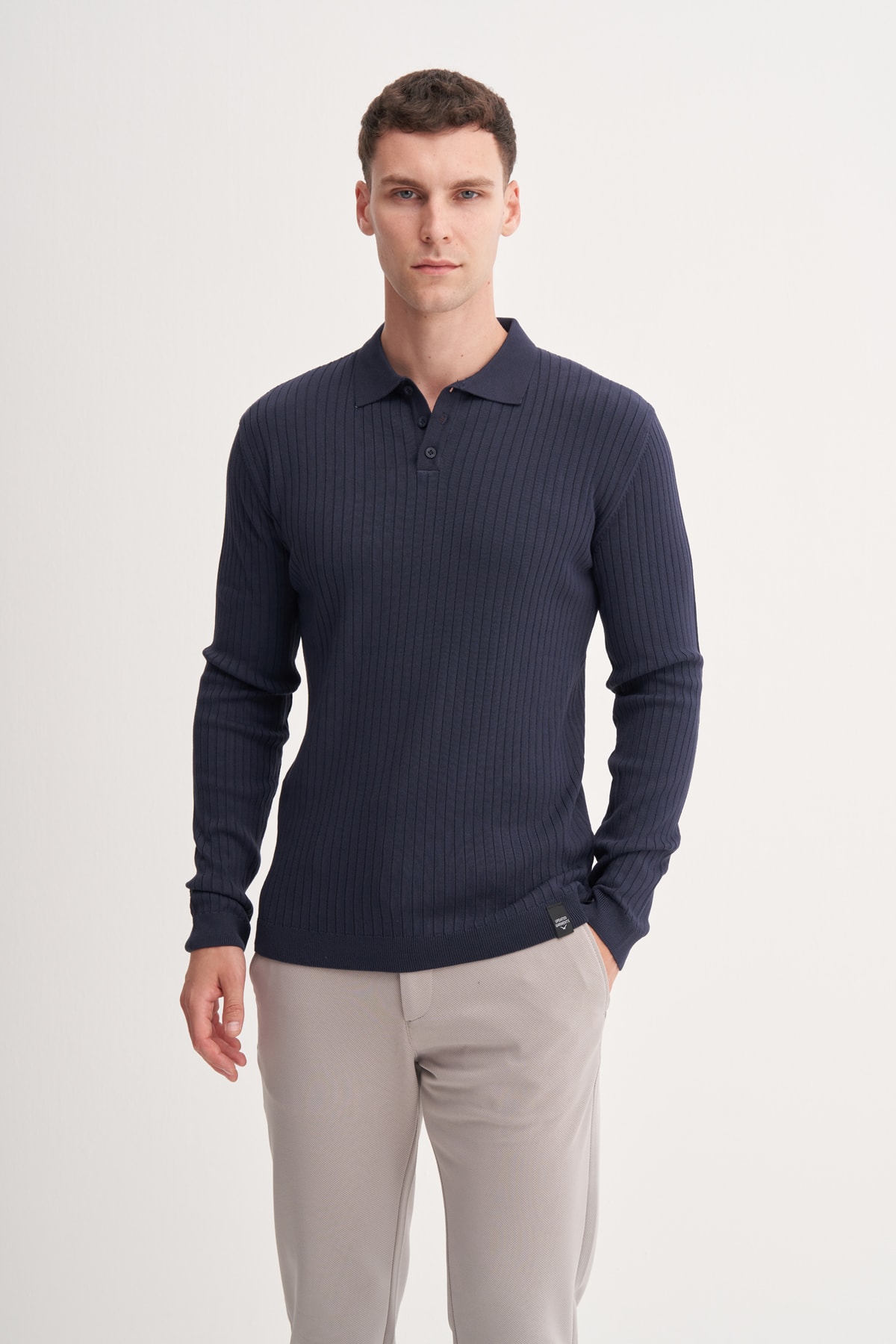 Premium Polo Yaka Erkek Lacivert Kazak CAZ 33210