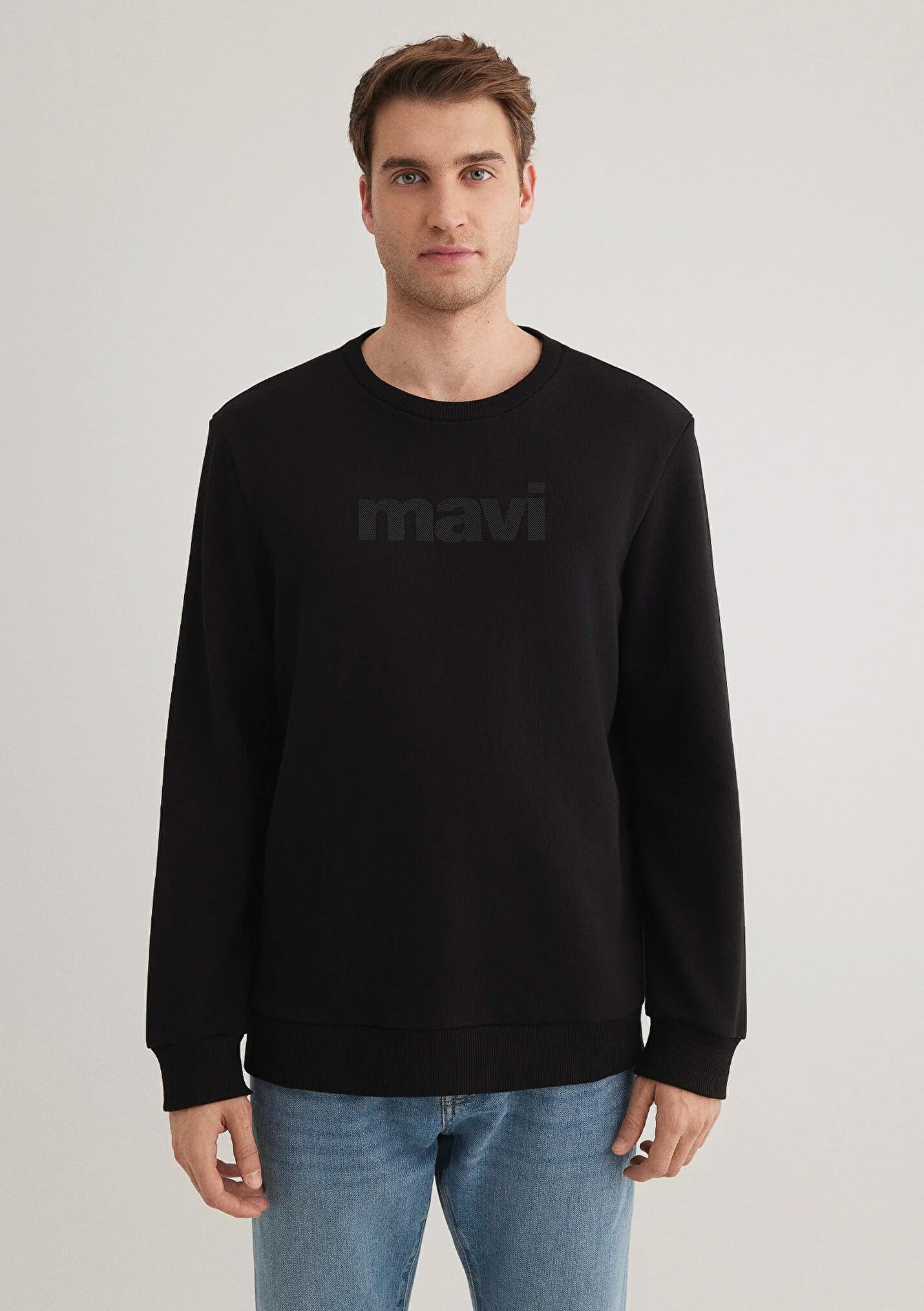 Baskılı Erkek Siyah Sweatshirt 066303-900
